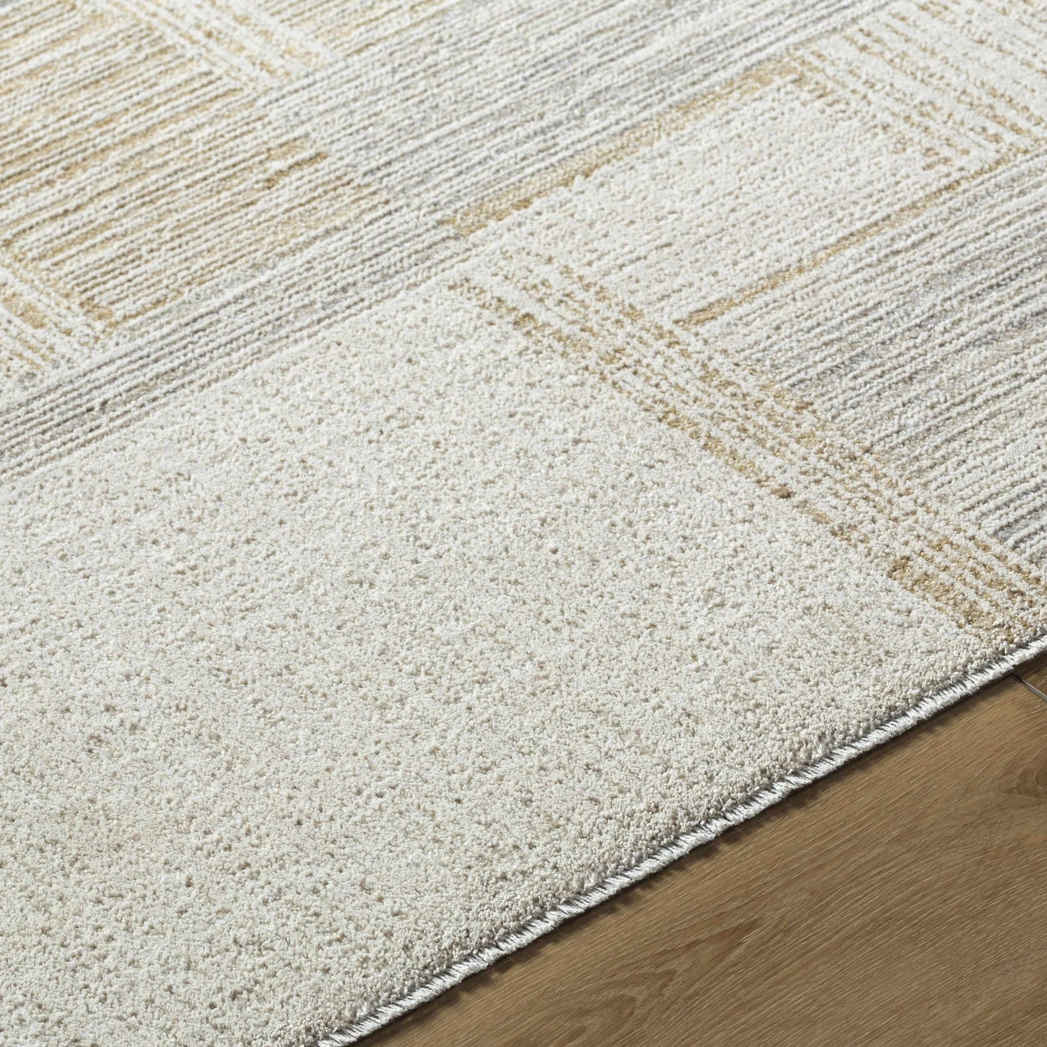 Modern Abstract Style Contemporary Silver and Beige Rug - Image 5