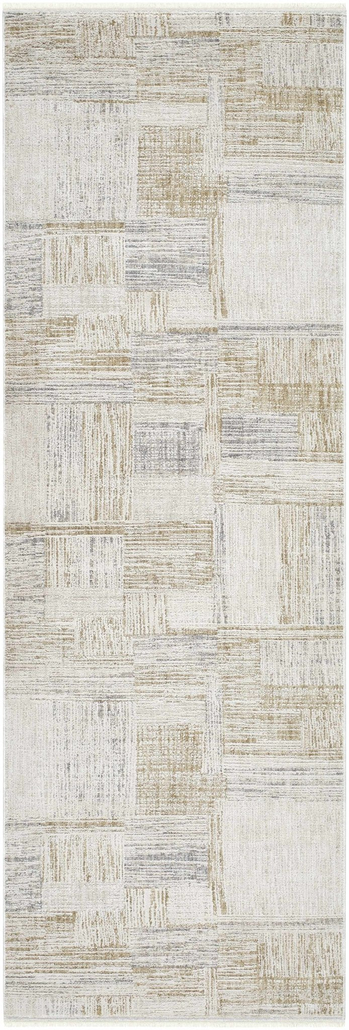 Modern Abstract Style Contemporary Silver and Beige Rug - Image 7