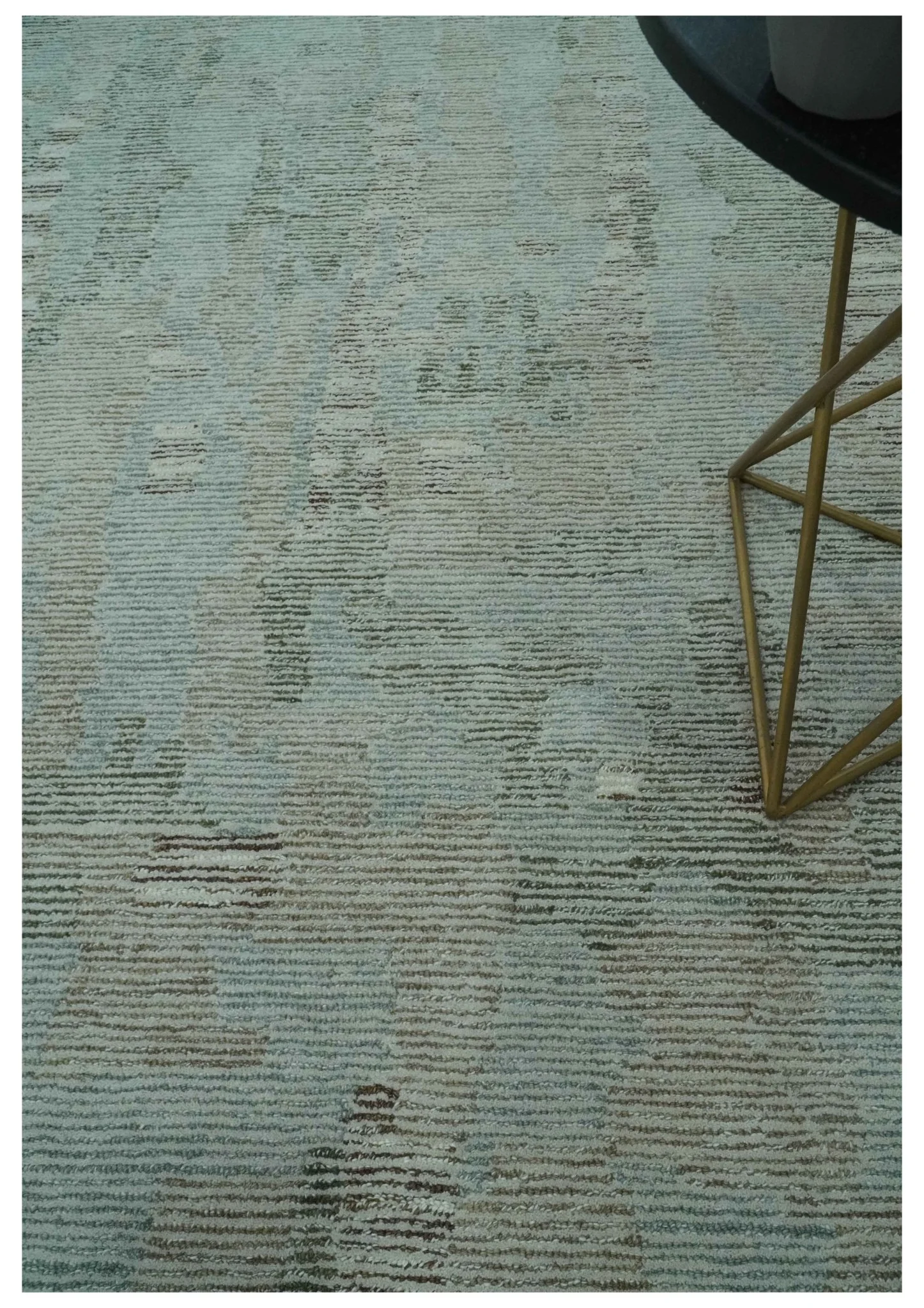 Modern Abstract Teal, Olive and Ivory Hand Tufted Multi Size wool area rug - Image 2