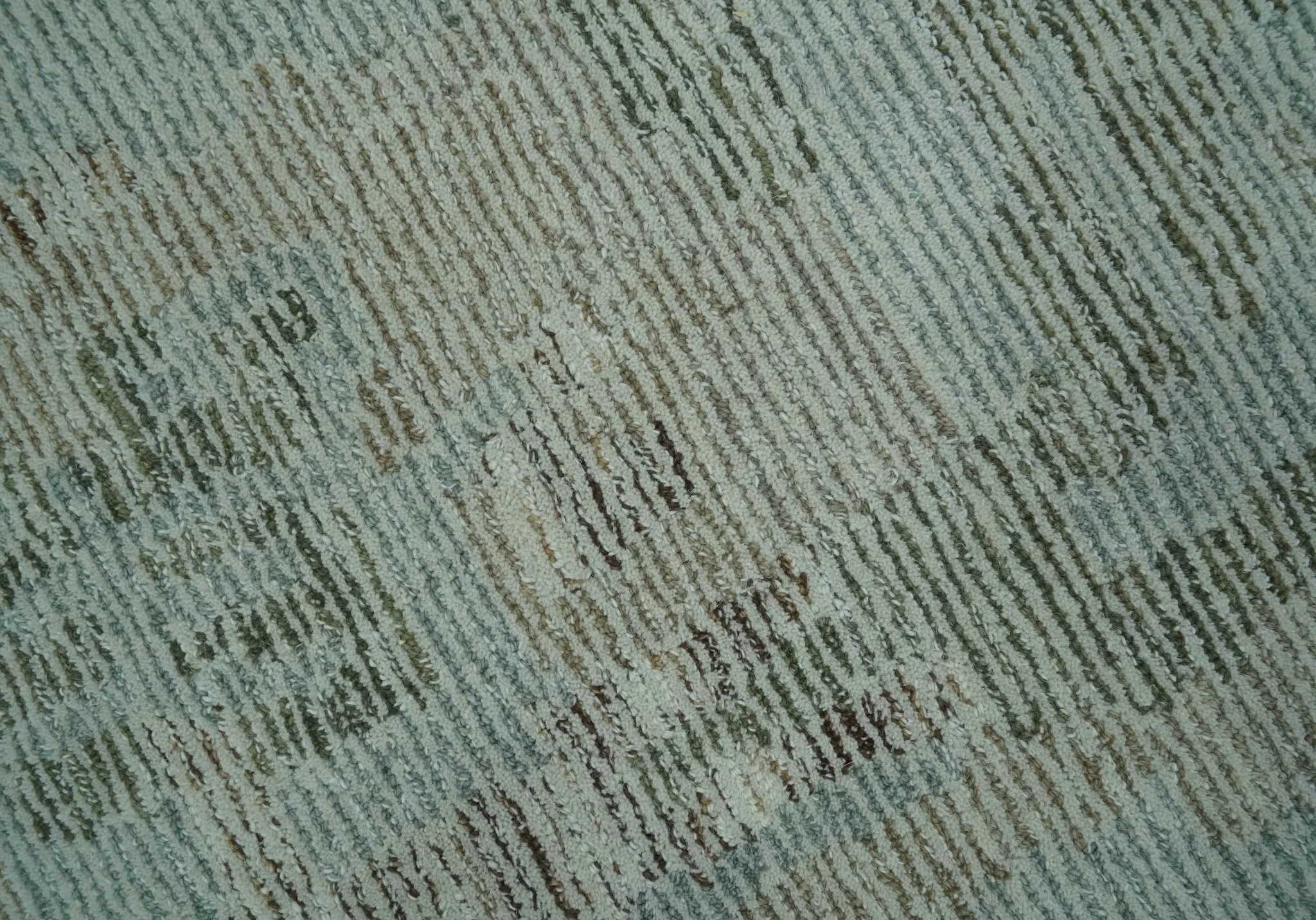 Modern Abstract Teal, Olive and Ivory Hand Tufted Multi Size wool area rug - Image 4