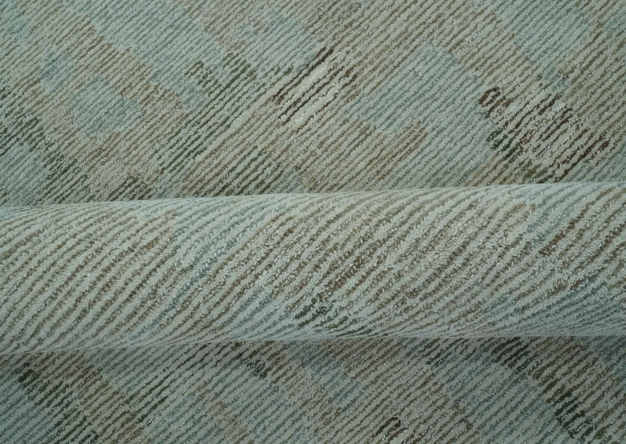 Modern Abstract Teal, Olive and Ivory Hand Tufted Multi Size wool area rug - Image 6
