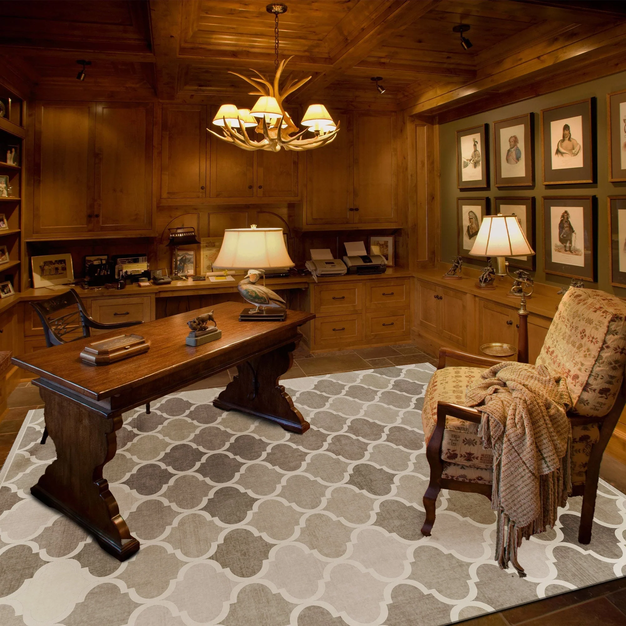 Modern Beige And Brown Machine Washable Cotton Area Rug - Image 4