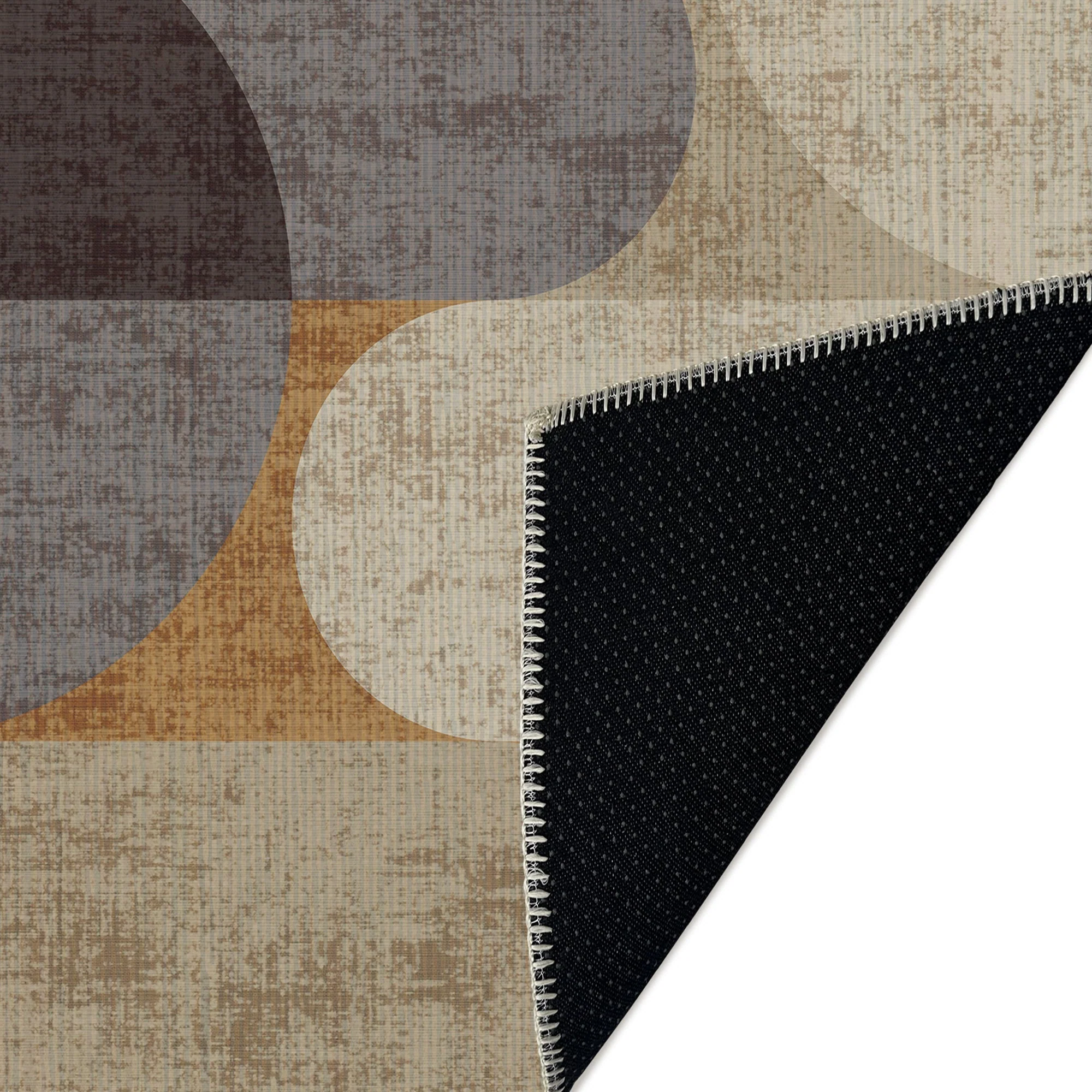 Modern Beige And Brown Machine Washable Cotton Rug - Image 7