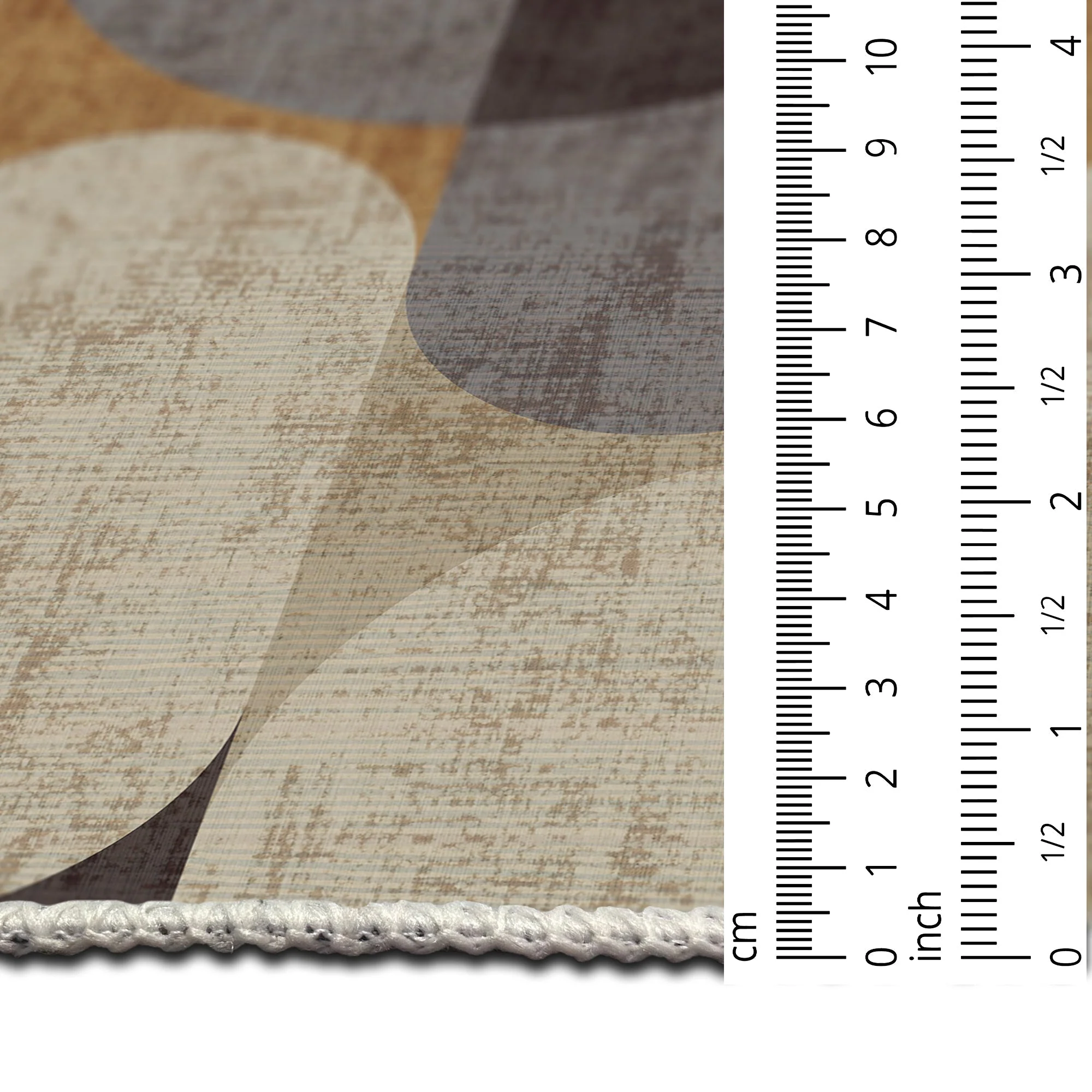 Modern Beige And Brown Machine Washable Cotton Rug - Image 8
