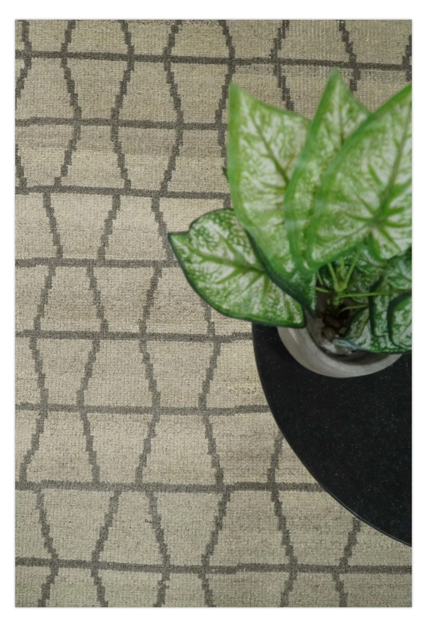 Modern Beige and Brown Geometric Scandinavian 5x7 Blended Wool Flatwoven Area Rug | HL24 - Image 10