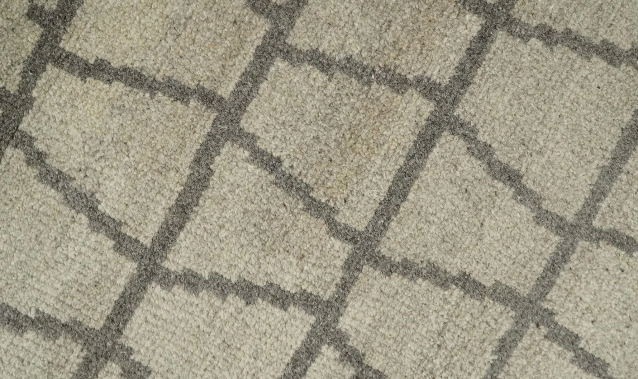 Modern Beige and Brown Geometric Scandinavian 5x7 Blended Wool Flatwoven Area Rug | HL24 - Image 5
