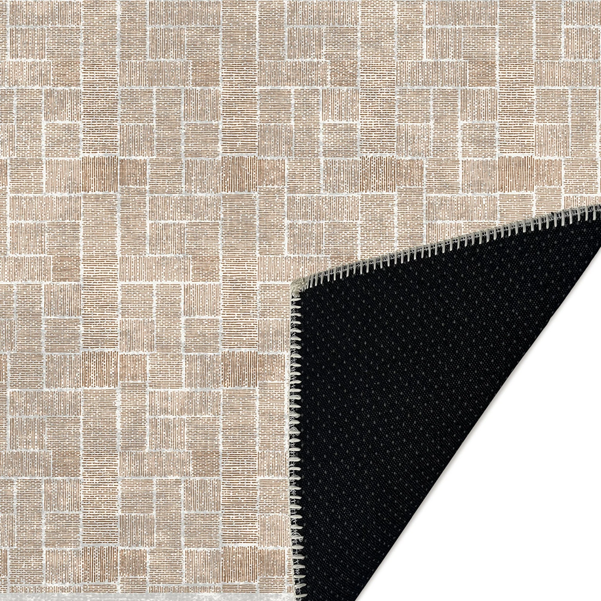 Modern Beige Cotton Machine Washable Area Rug - Image 7
