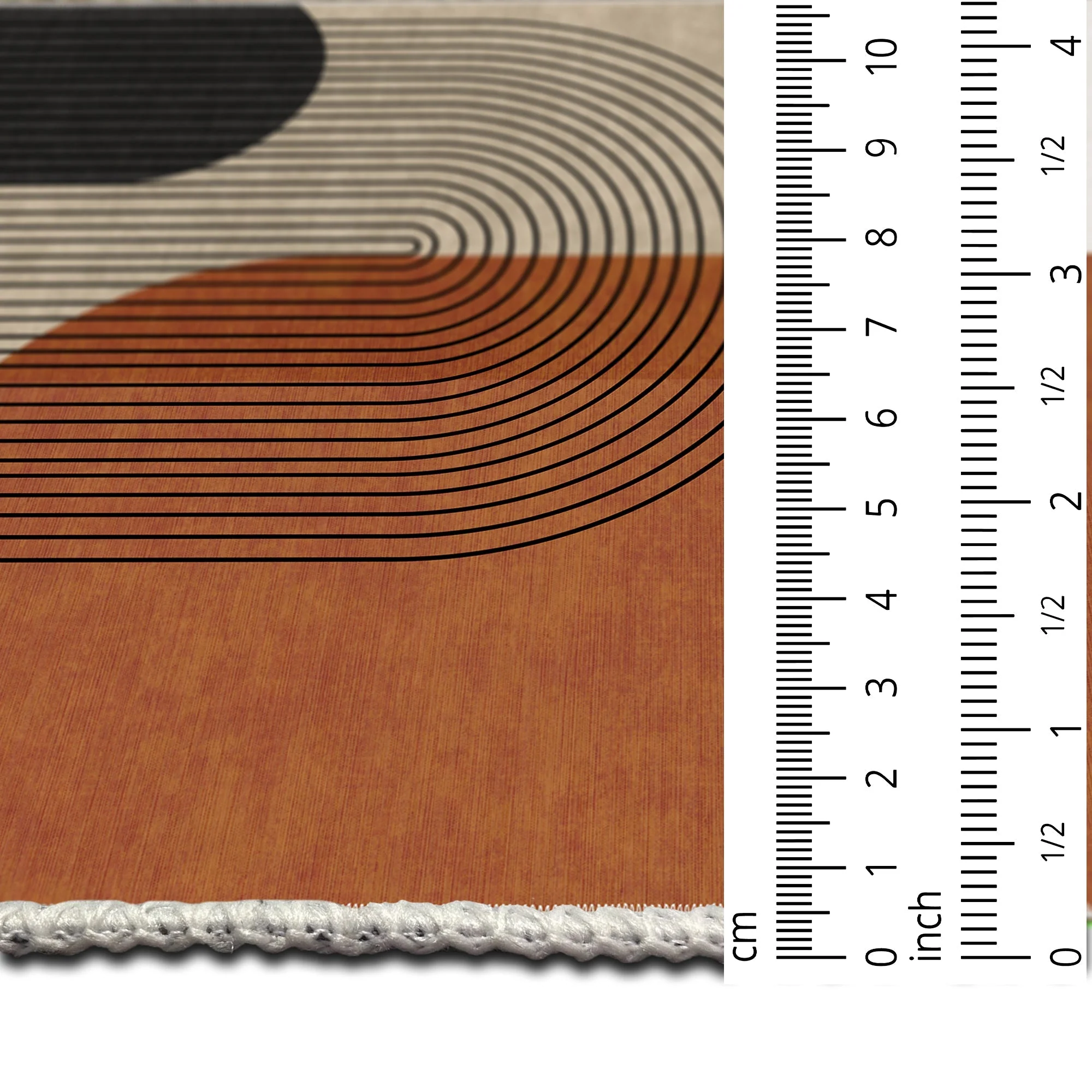 Modern Brown And Beige Machine Washable Cotton Area Rug - Image 8