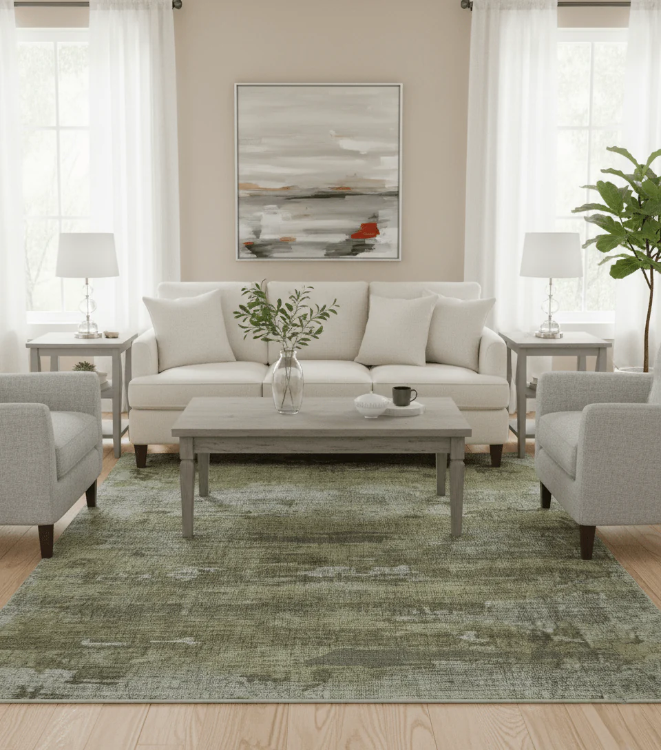 Brown And Silver Abstract Design Hand Knotted Custom Made wool rug - Image 2