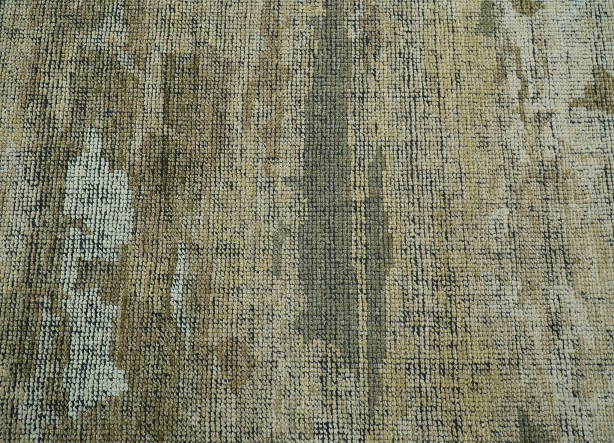 Brown And Silver Abstract Design Hand Knotted Custom Made wool rug - Image 6