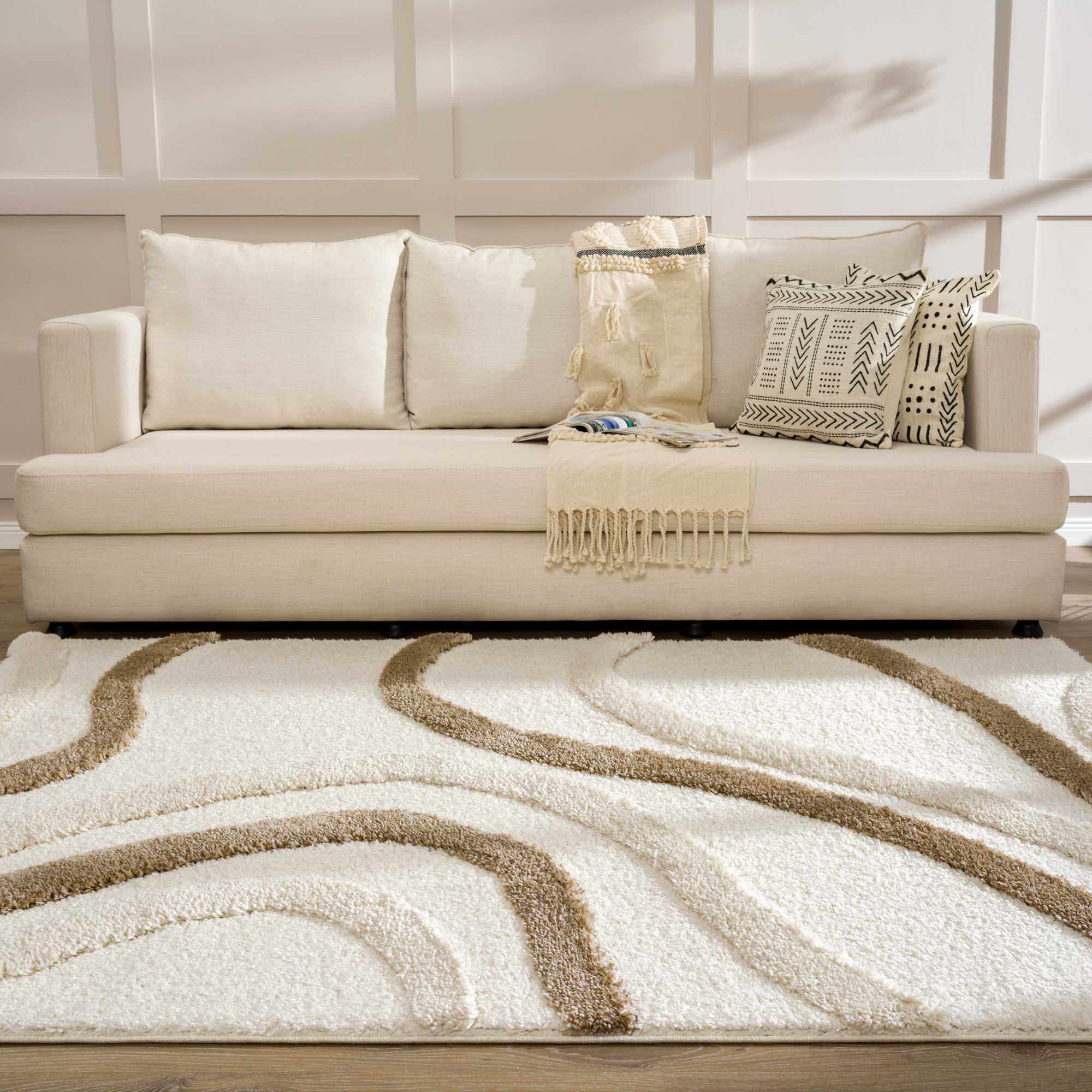 Modern Texture Brown and Ivory Design Area Rug - Image 10