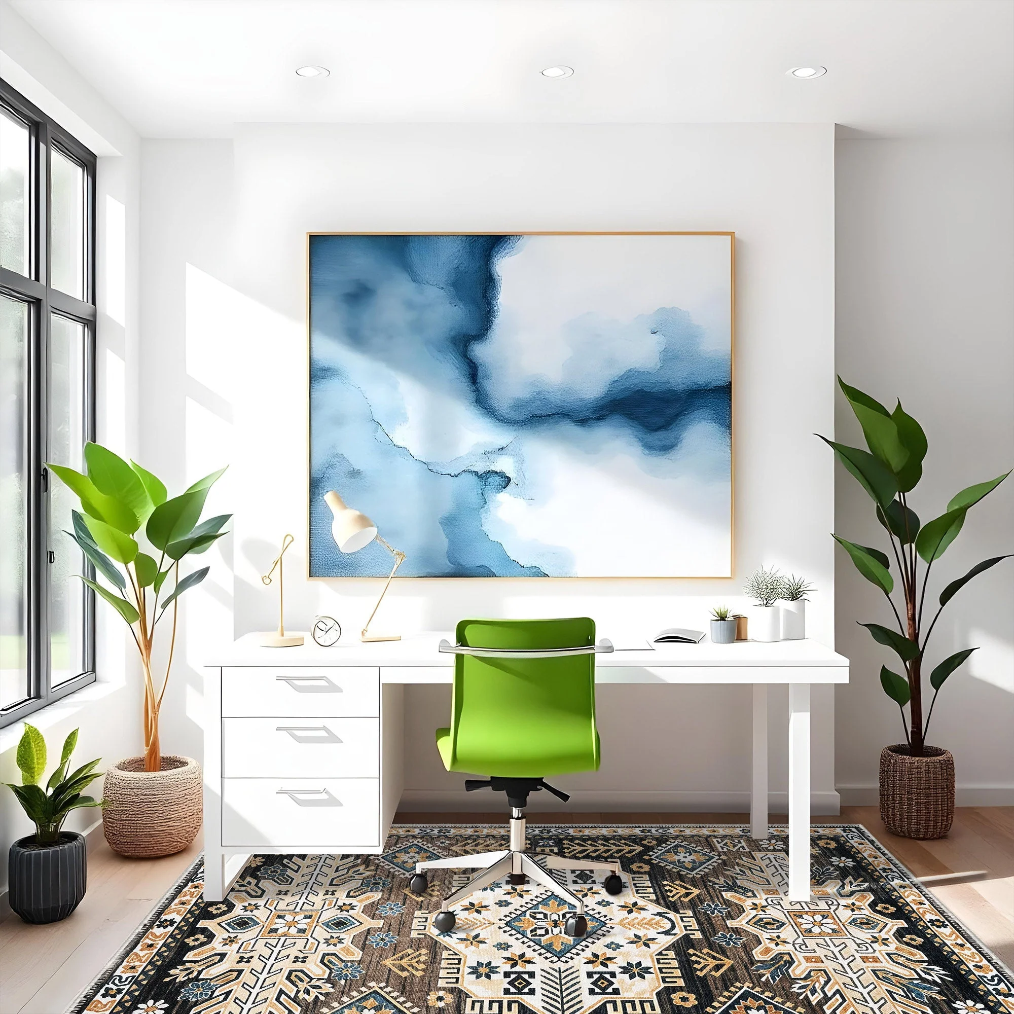 Modern Charcoal And Gold Machine Washable Cotton Area Rug - Image 6