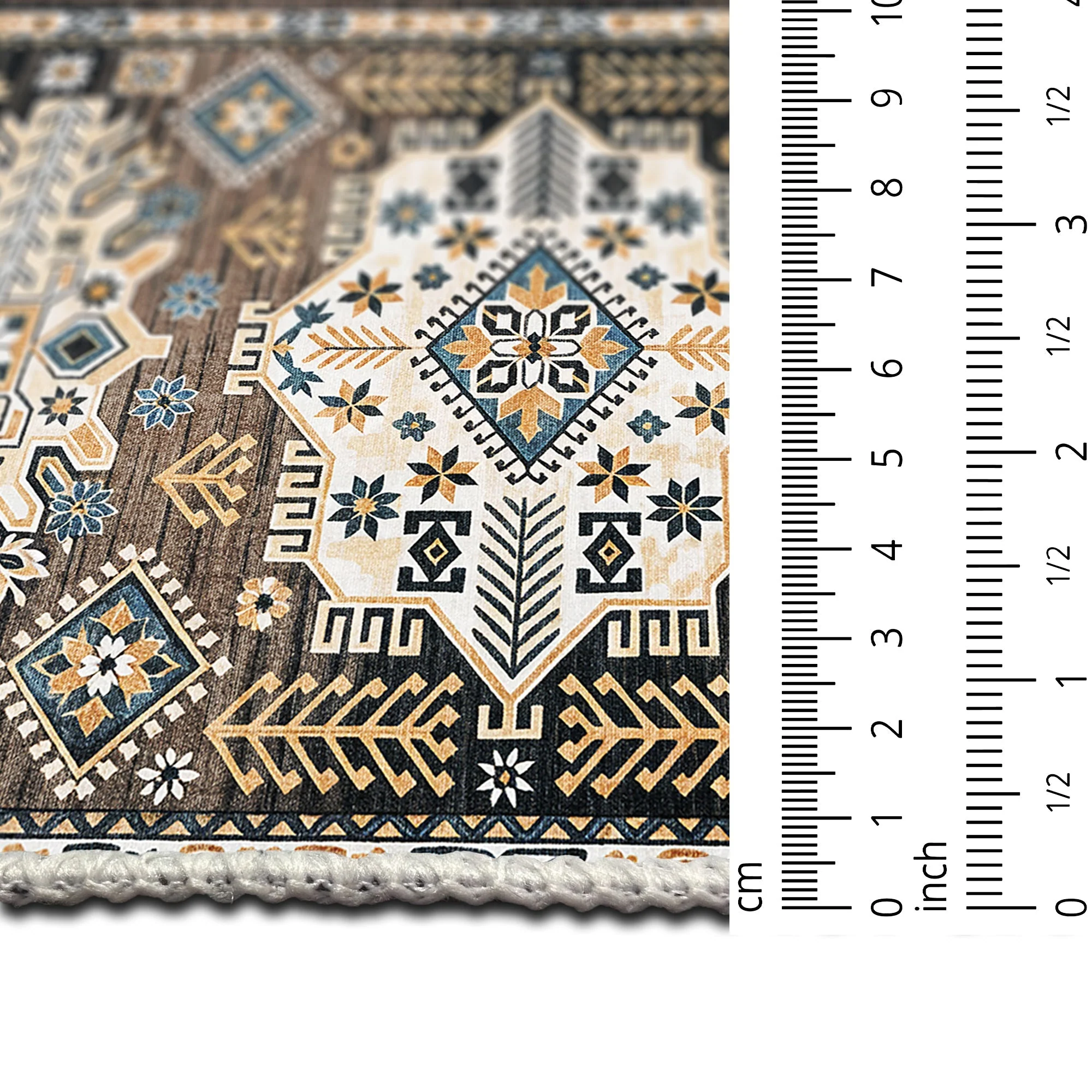 Modern Charcoal And Gold Machine Washable Cotton Area Rug - Image 8