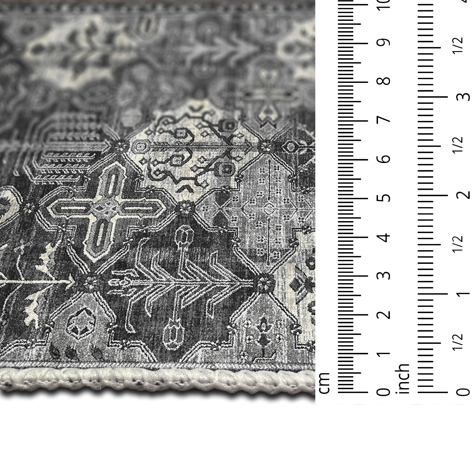 Modern Charcoal And Gray Machine Washable Cotton Area Rug - Image 8