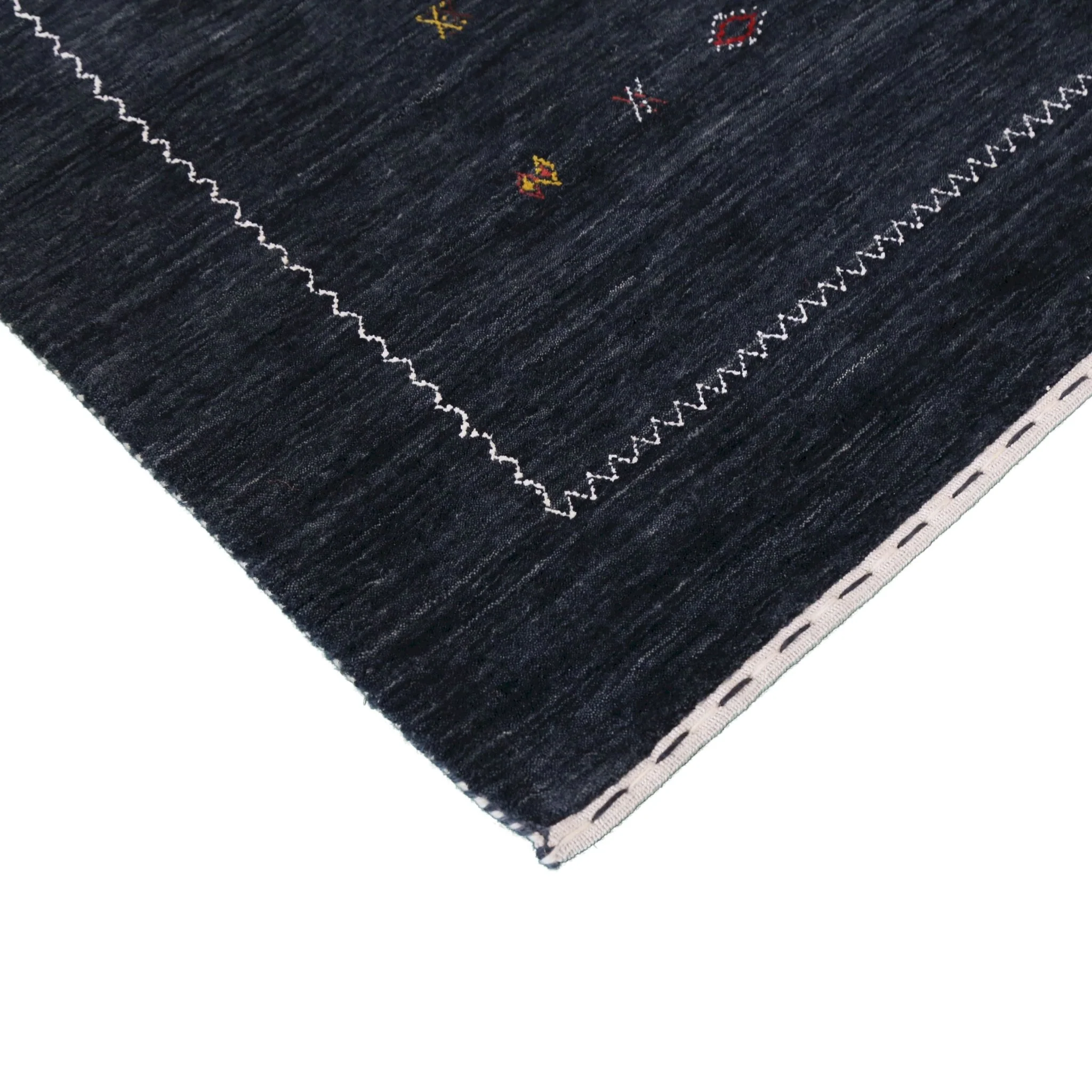 Modern Charcoal And White Hand Loomed Wool Area Rug - Image 5
