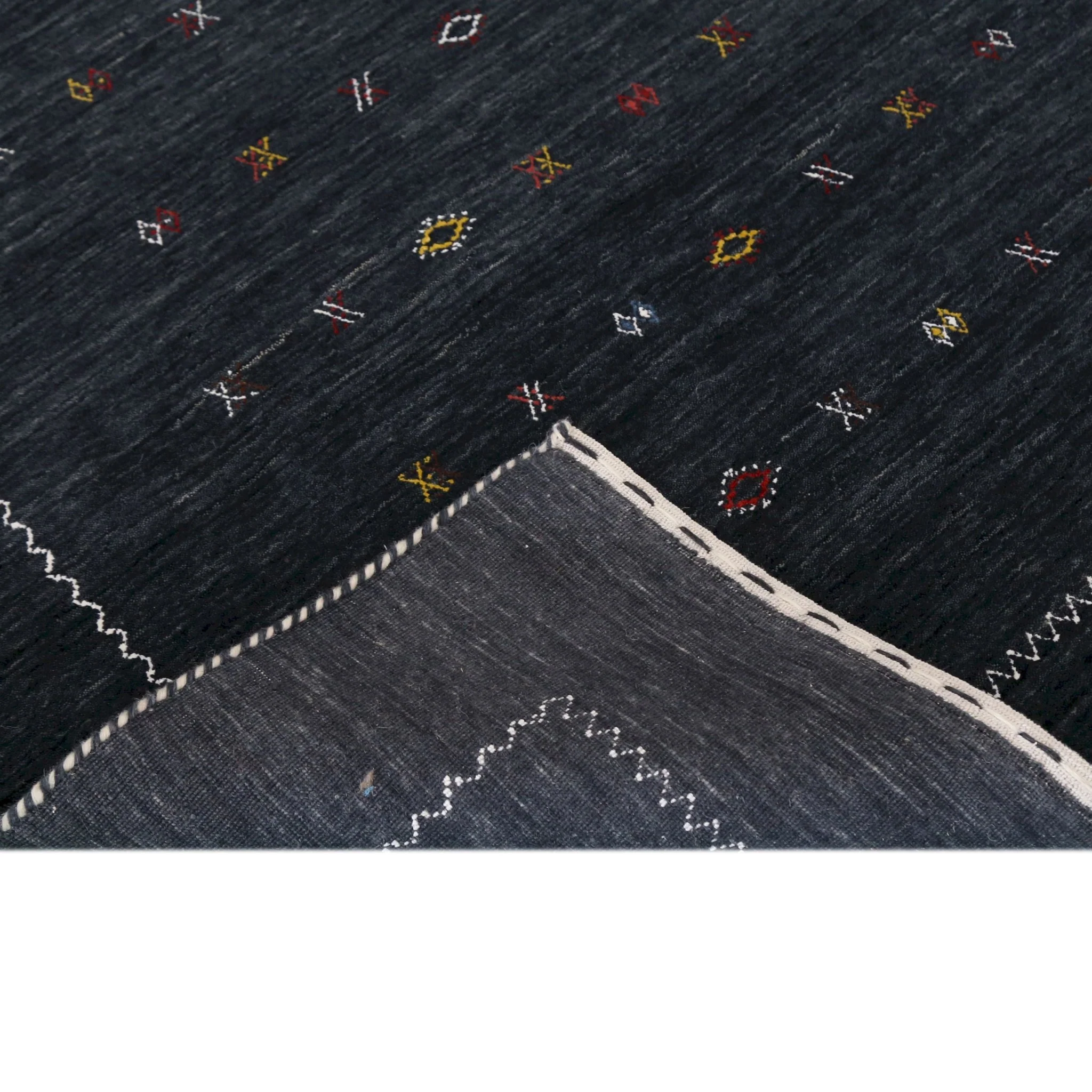 Modern Charcoal And White Hand Loomed Wool Area Rug - Image 6