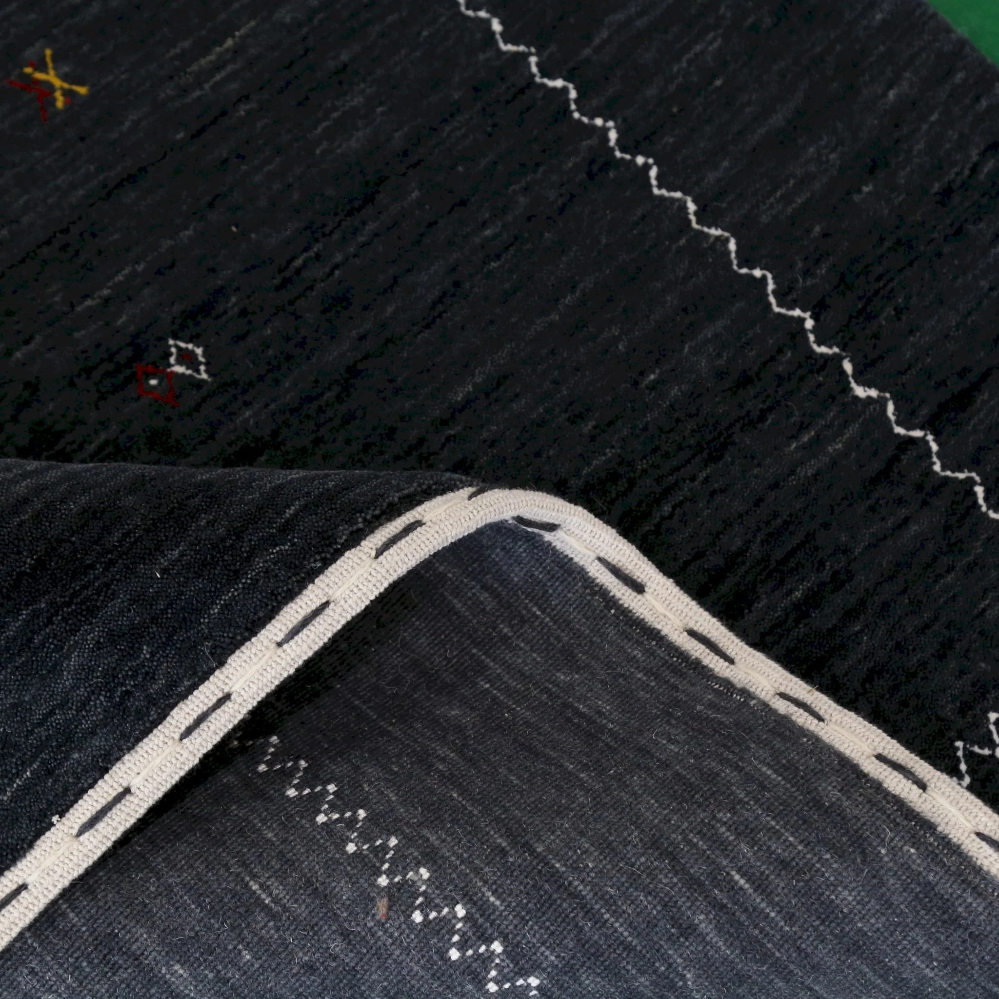 Modern Charcoal And White Hand Loomed Wool Area Rug - Image 9