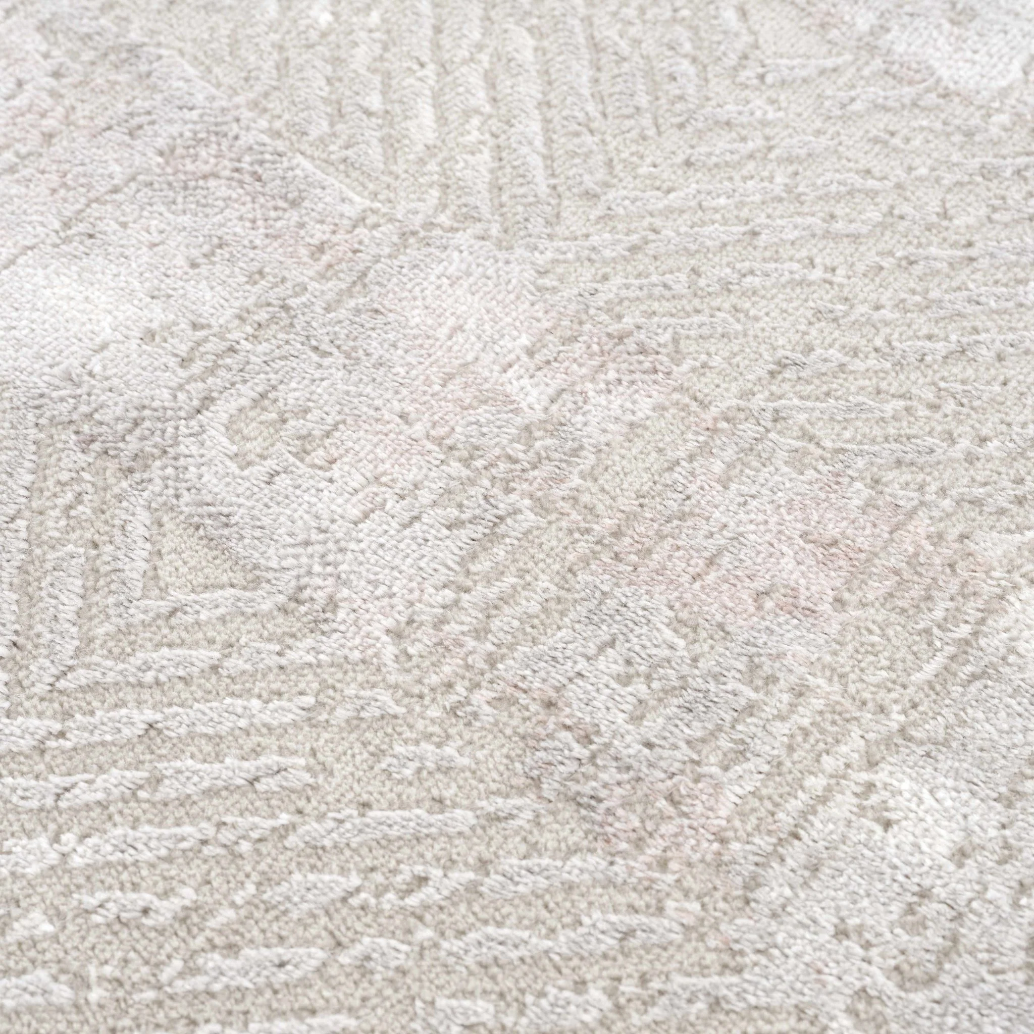 Modern Chevron Pattern Ivory, Beige and Pink Area Rug - Image 10