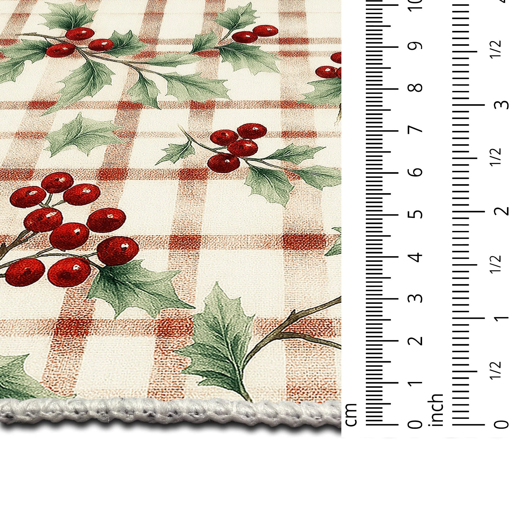 Cherry design Beige Machine Washable Cotton Area Rug - Image 7
