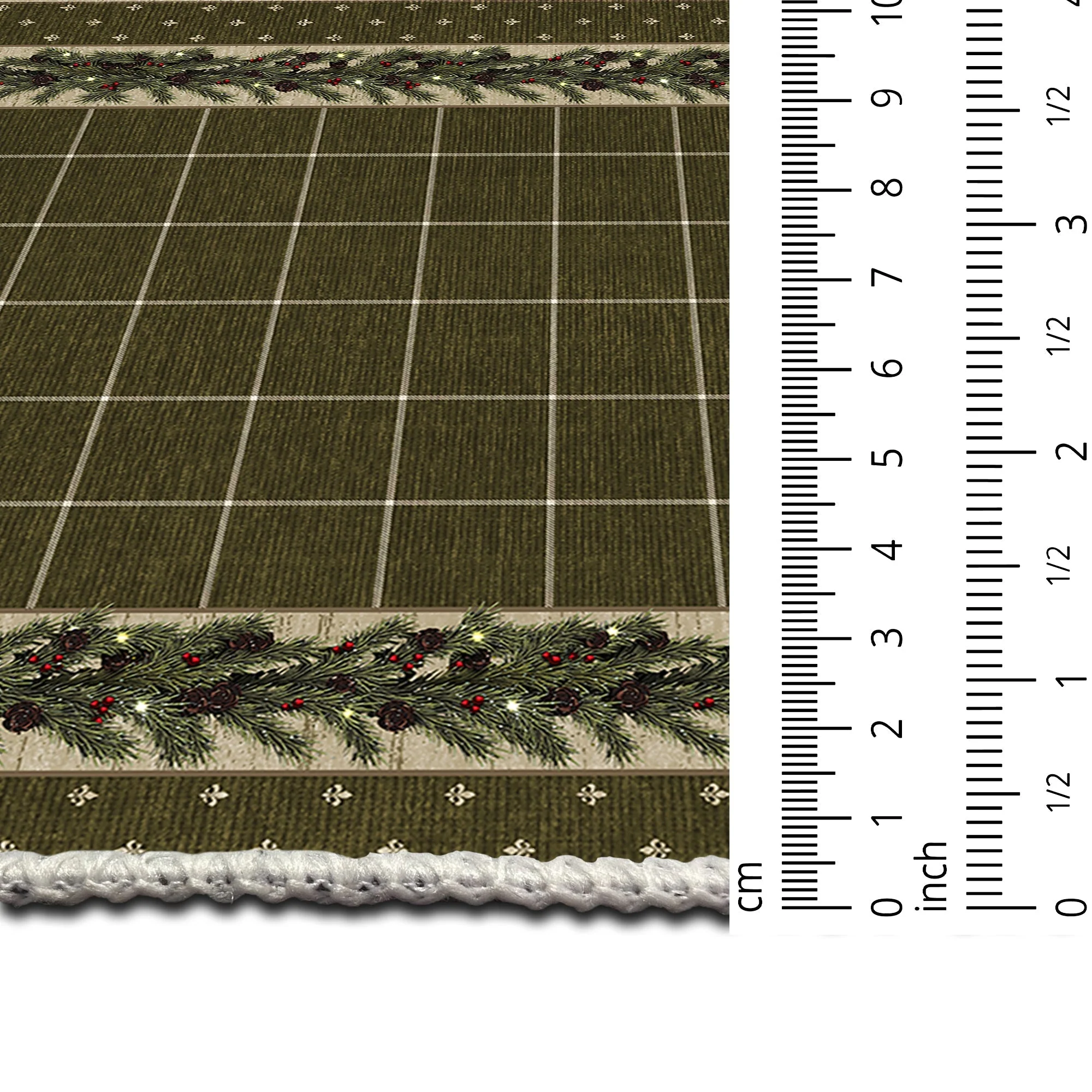 Modern Machine Washable Green Leafs Cotton Area Rug - Image 7