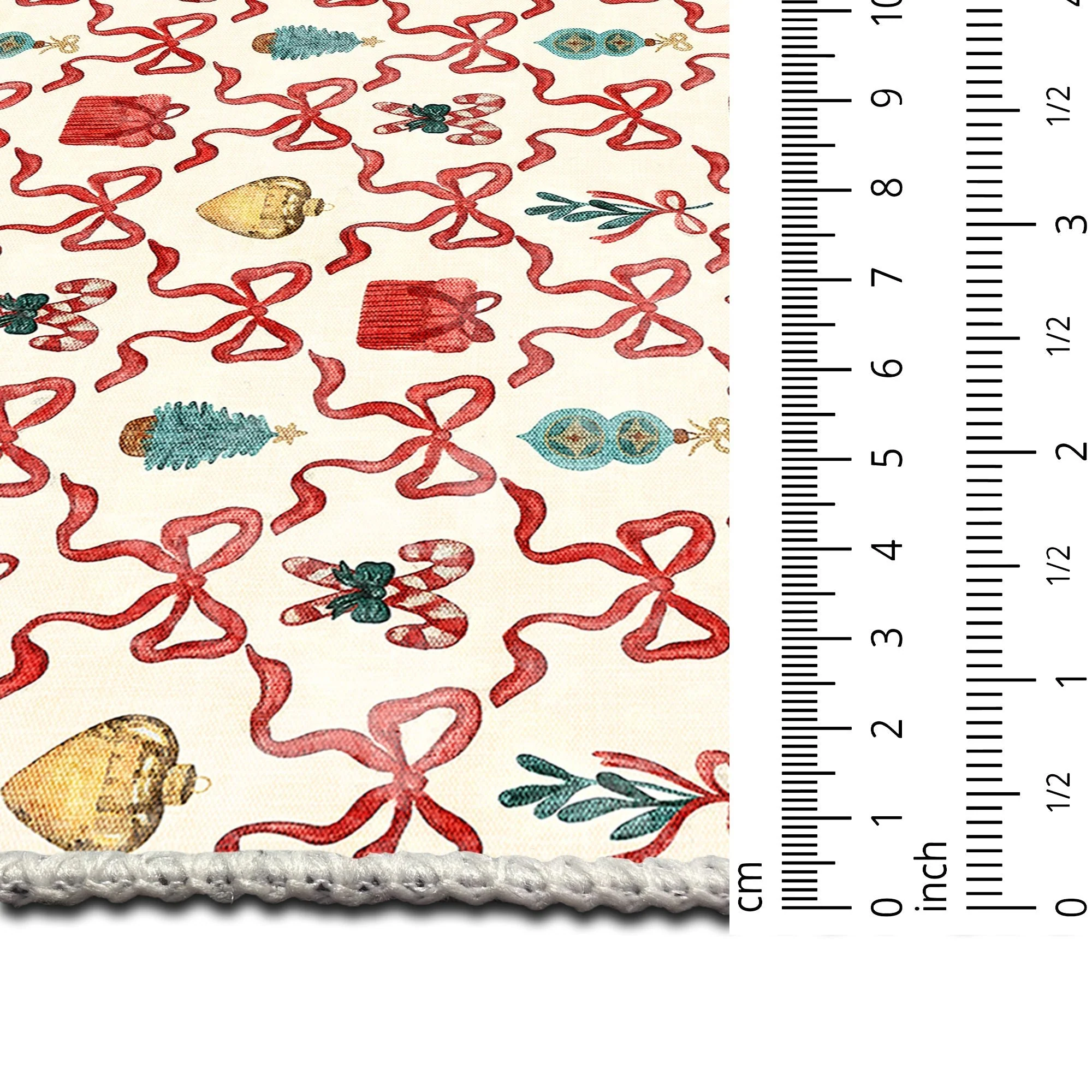 Modern Christmas Machine Washable White And Red Cotton Area Rug - Image 7