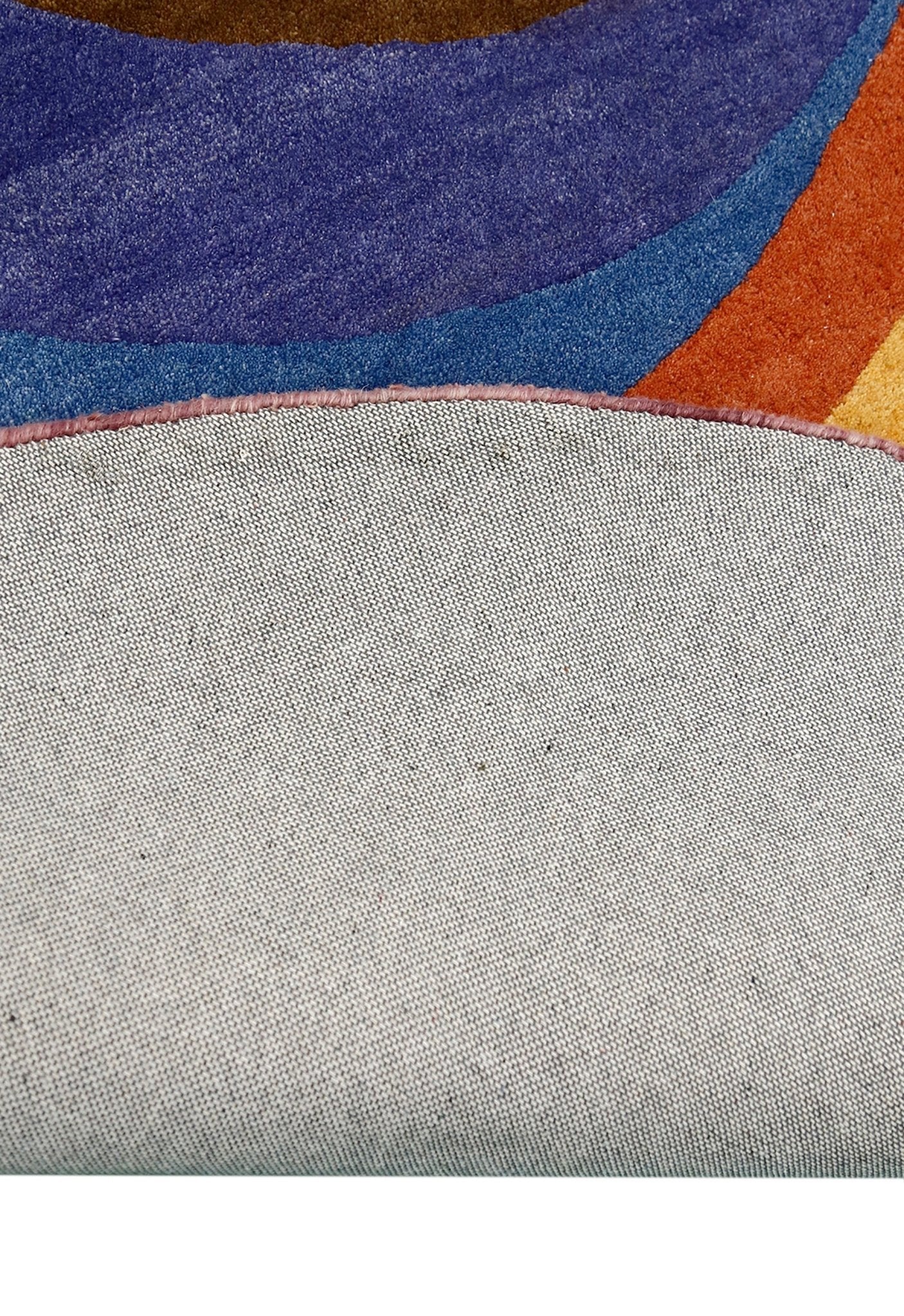 Modern Circles Style Colorful Hand Tufted 5x7 Wool Rug - Image 3