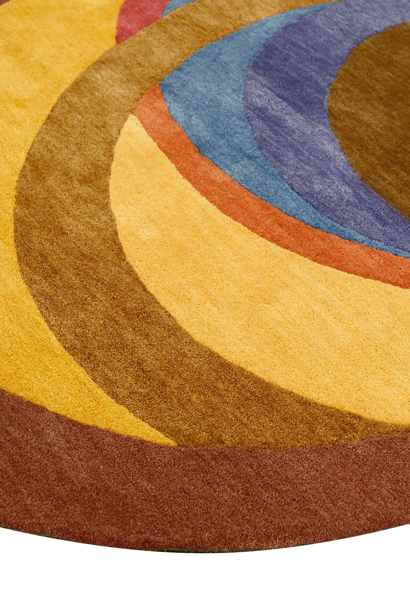 Modern Circles Style Colorful Hand Tufted 5x7 Wool Rug - Image 4