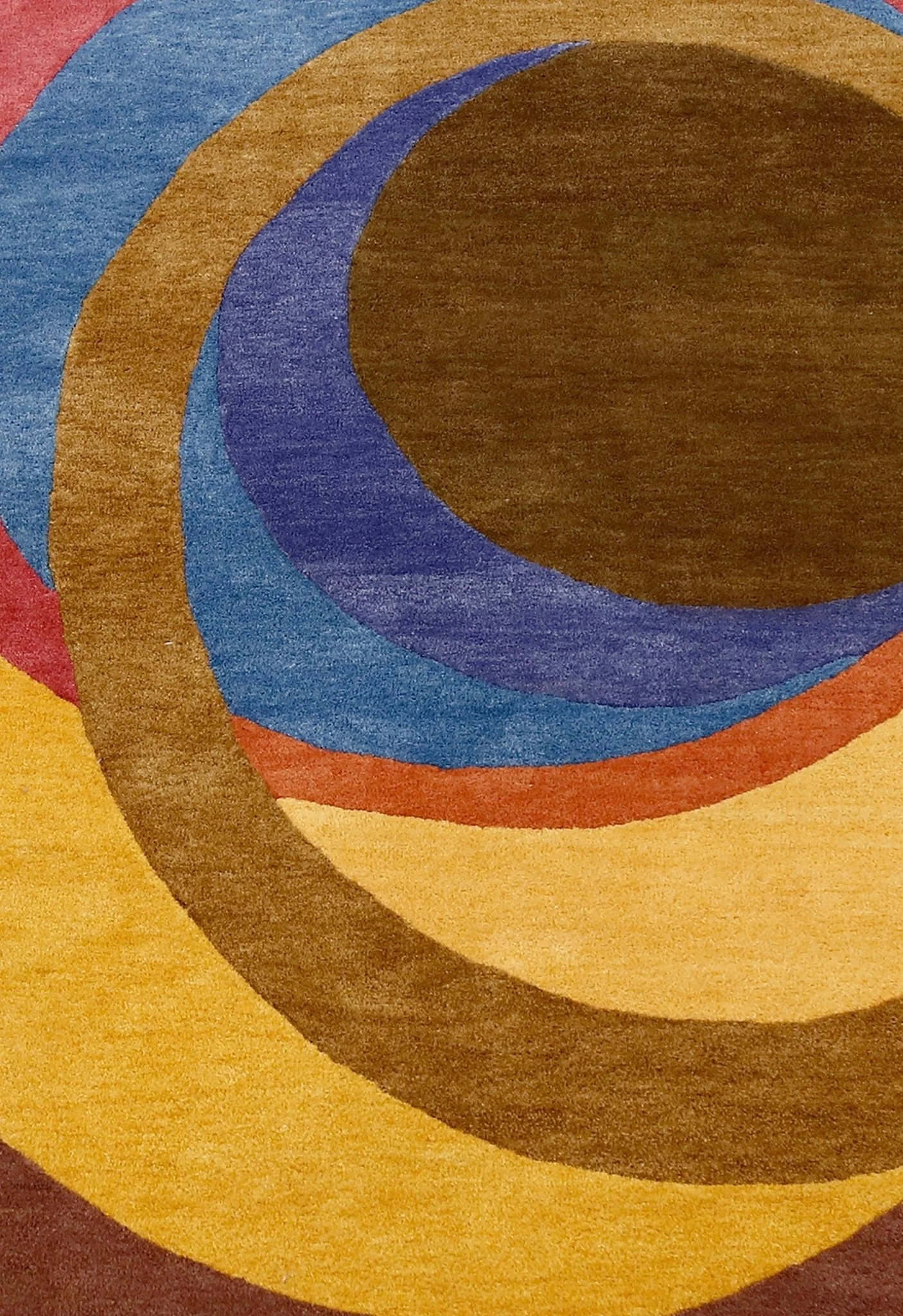 Modern Circles Style Colorful Hand Tufted 5x7 Wool Rug - Image 5