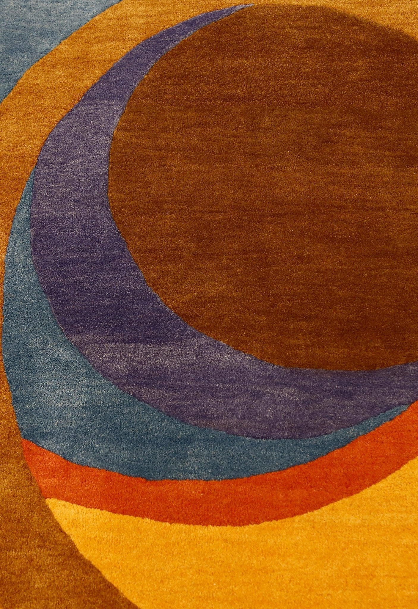 Modern Circles Style Colorful Hand Tufted 5x7 Wool Rug - Image 7