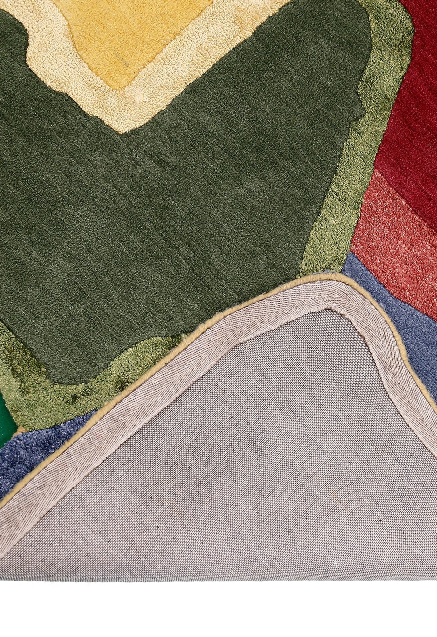 Modern Color Blocks Hand Tufted 5x8 Wool Area Rug - Image 3