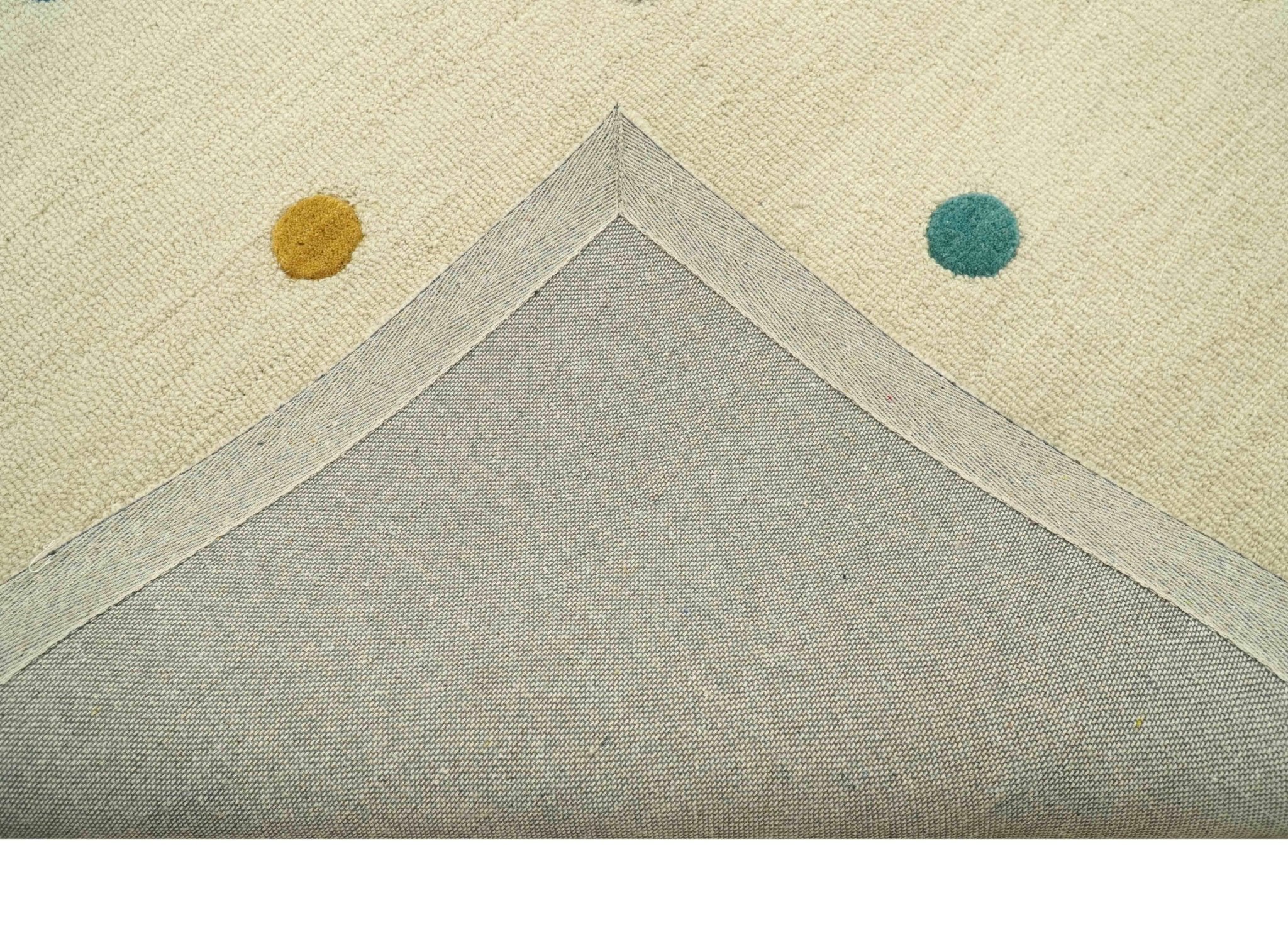 Modern Colorful Polka Dot Beige Hand Tufted Custom Made wool area rug - Image 7