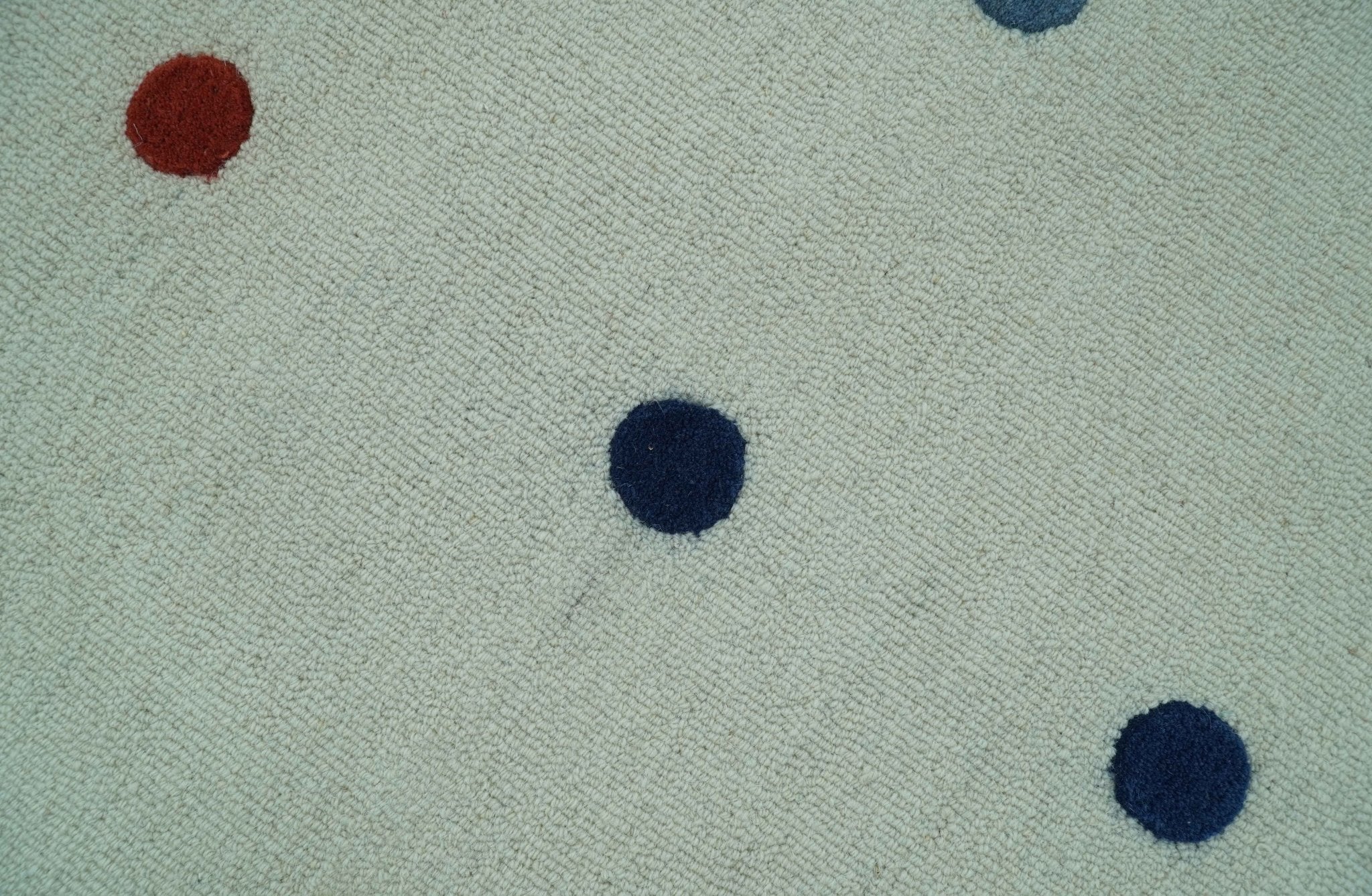 Modern Colorful Polka Dot Ivory Hand Tufted Custom Made wool area rug - Image 4