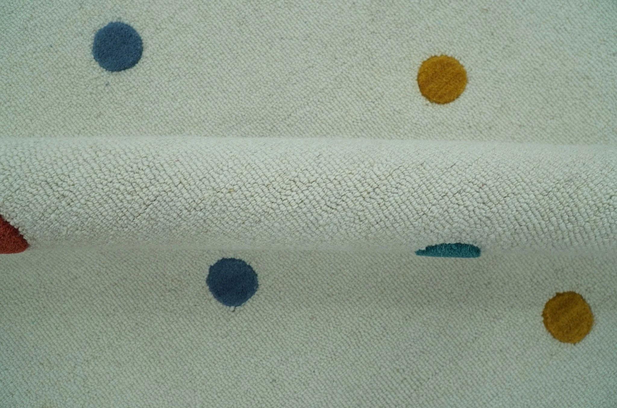 Modern Colorful Polka Dot Ivory Hand Tufted Custom Made wool area rug - Image 6