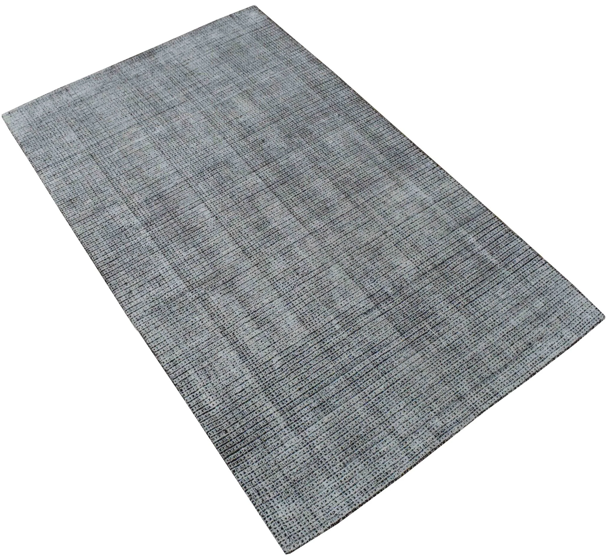 Modern Contemporary 5x8 Black and White Handmade Area Rug - Image 3