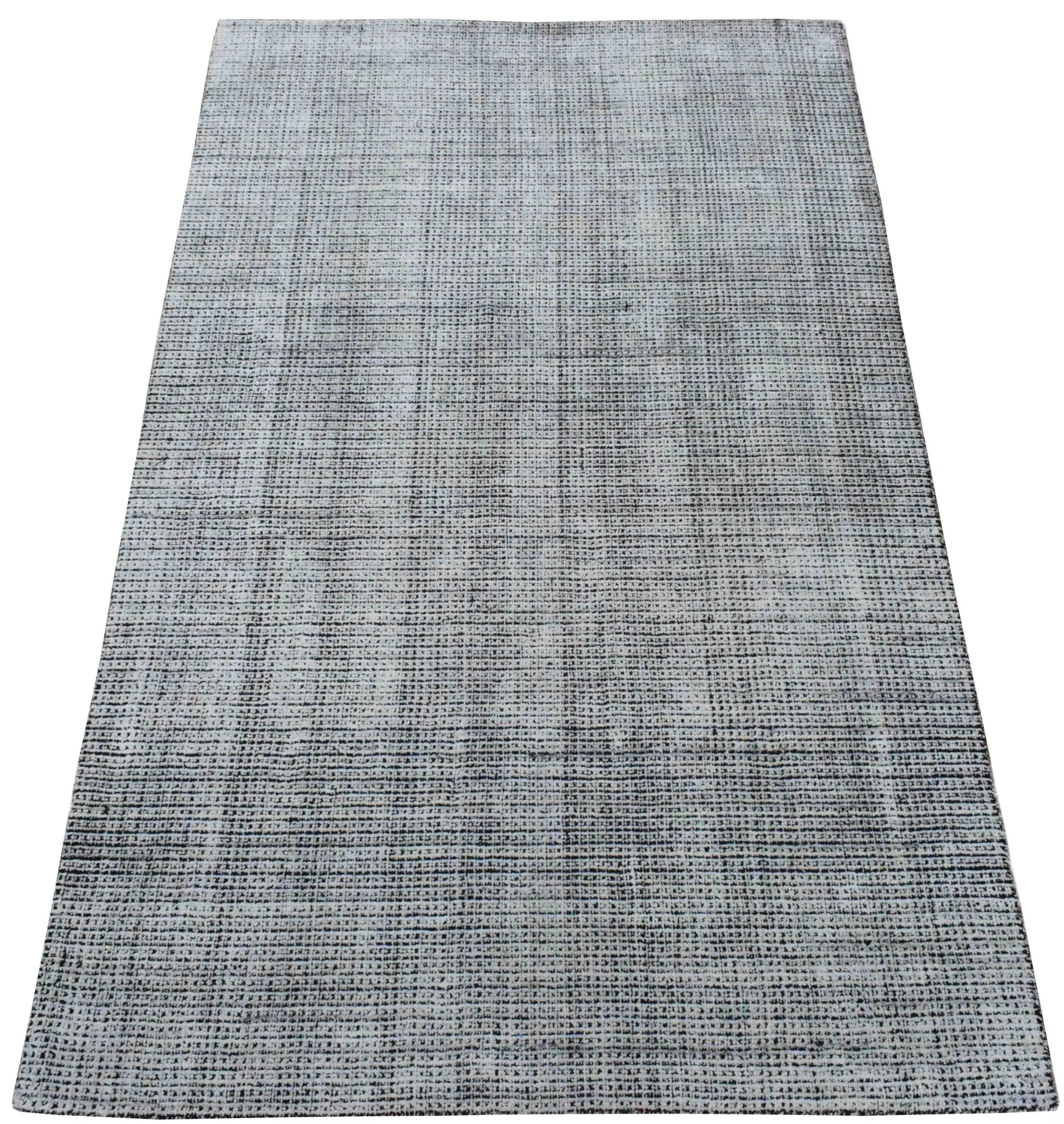 Modern Contemporary 5x8 Black and White Handmade Area Rug - Image 4