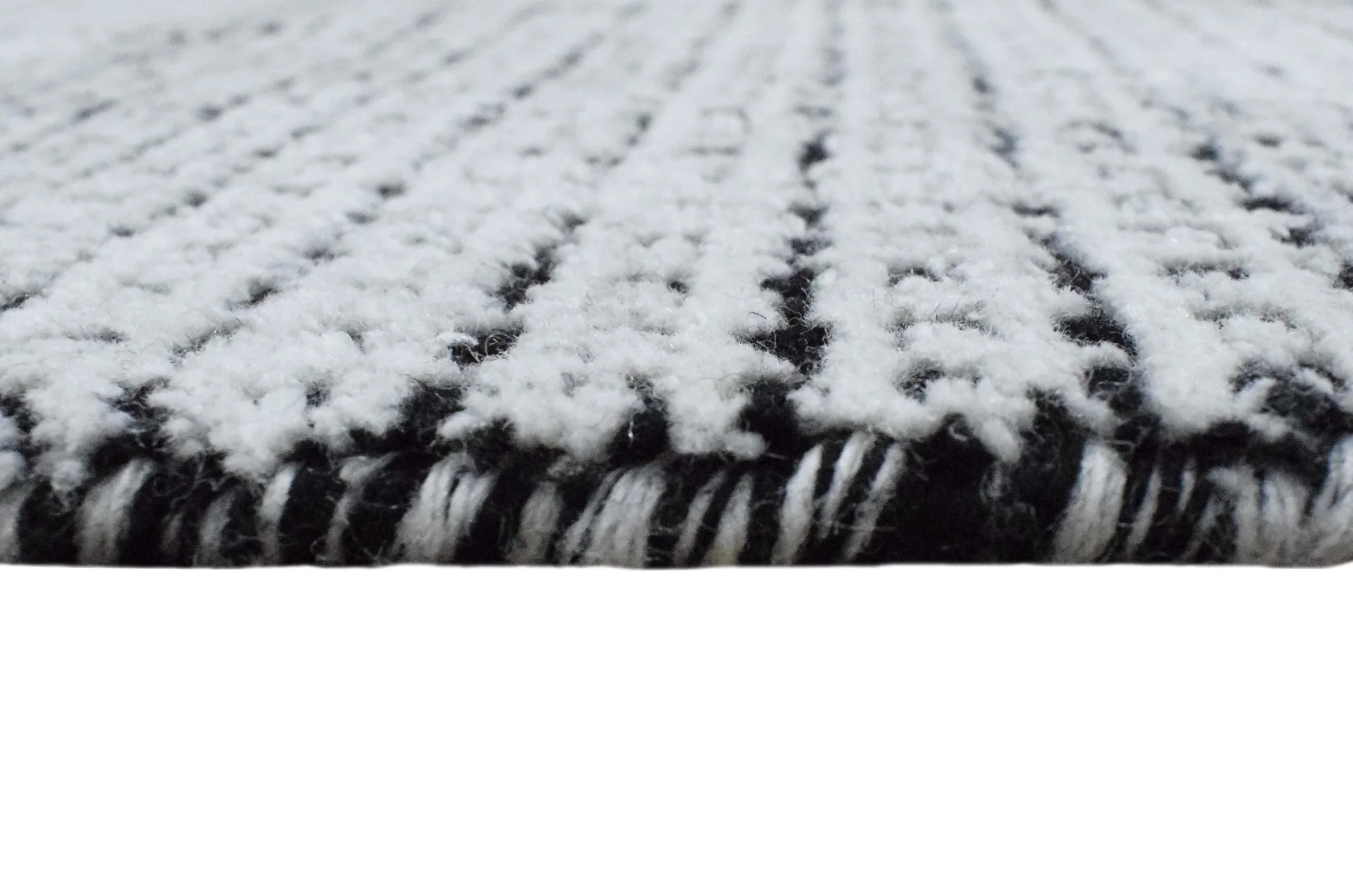 Modern Contemporary 5x8 Black and White Handmade Area Rug - Image 6