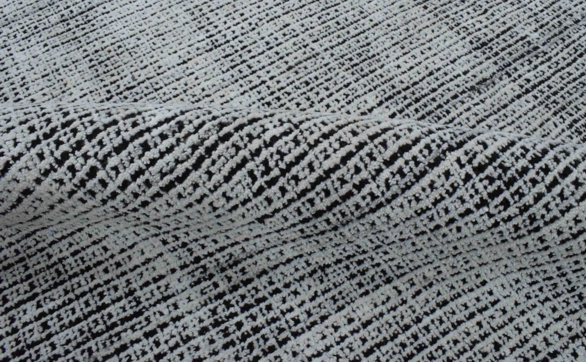 Modern Contemporary 5x8 Black and White Handmade Area Rug - Image 8