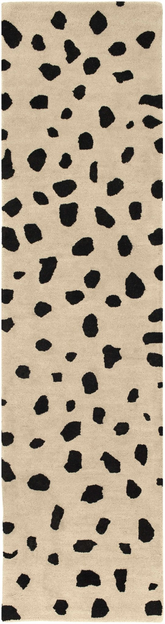 Modern Contemporary Leopard Print Beige and Black Hand Tufted wool Area Rug - Image 10