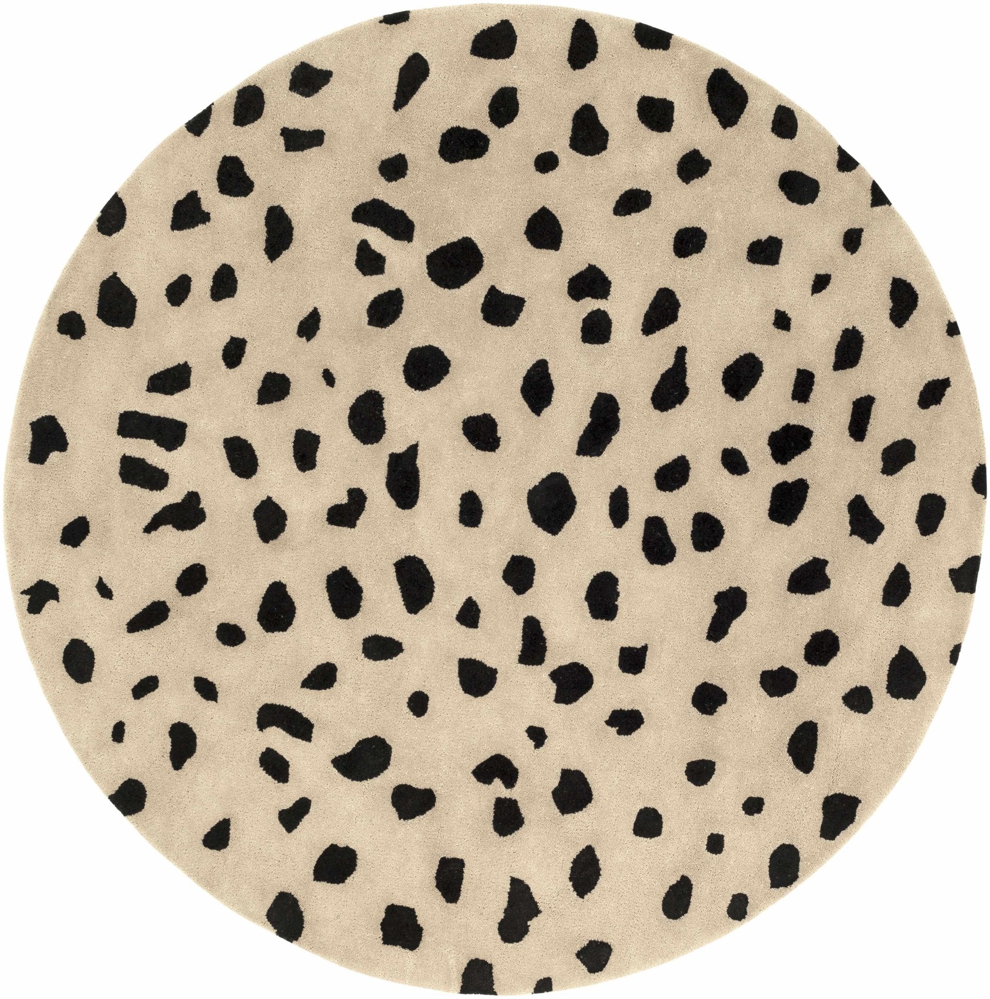 Modern Contemporary Leopard Print Beige and Black Hand Tufted wool Area Rug - Image 7