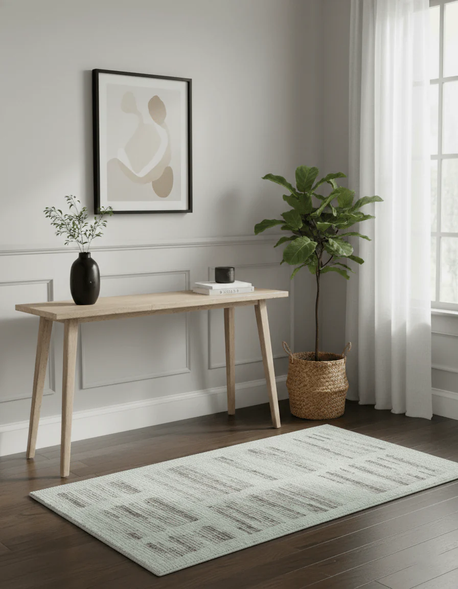 Modern Contemporary Beige And Gray Hand Knotted 2x3 Wool Area Rug - Image 2