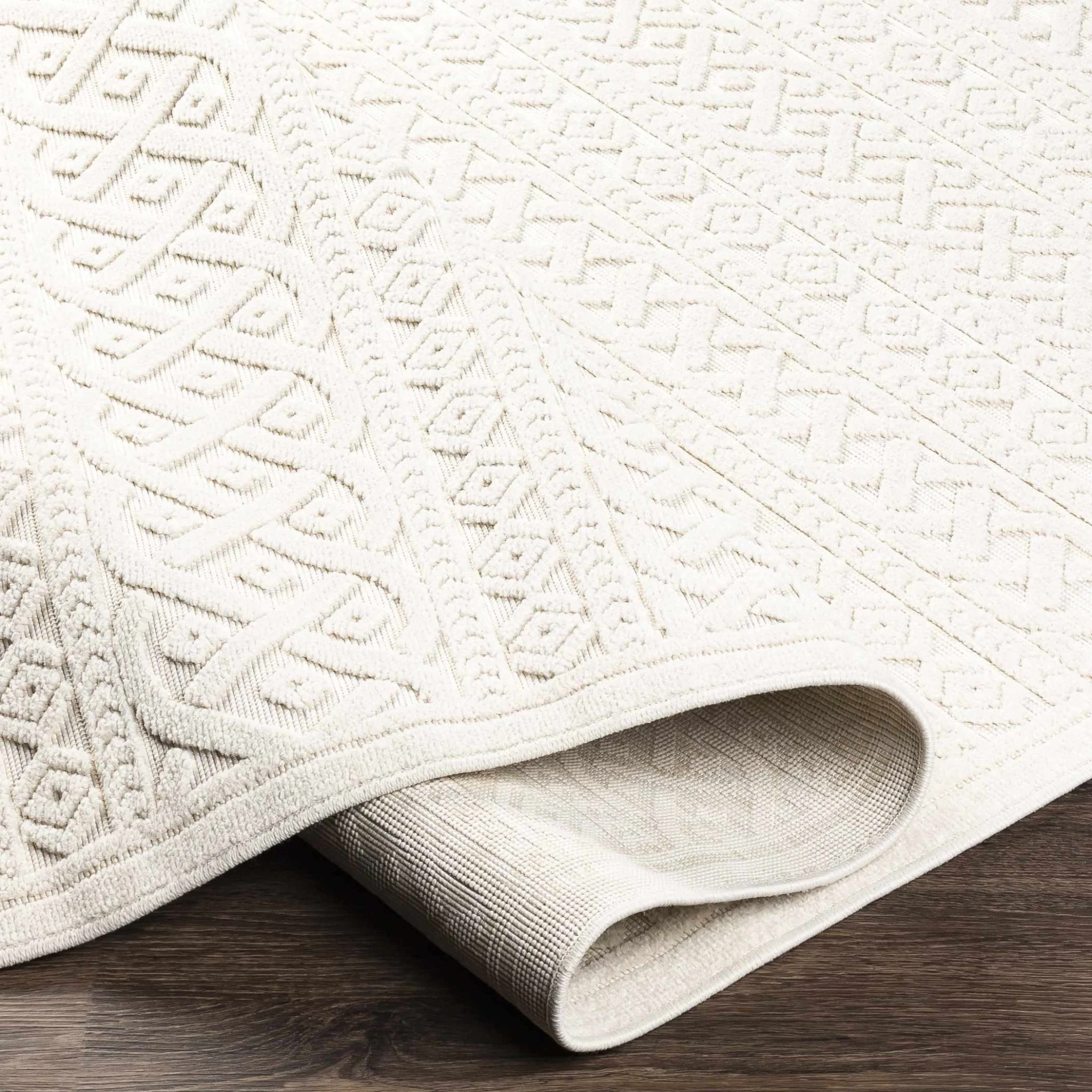 Modern Contemporary Beige Outdoor Safe High Low Pile Area Rug - Image 8