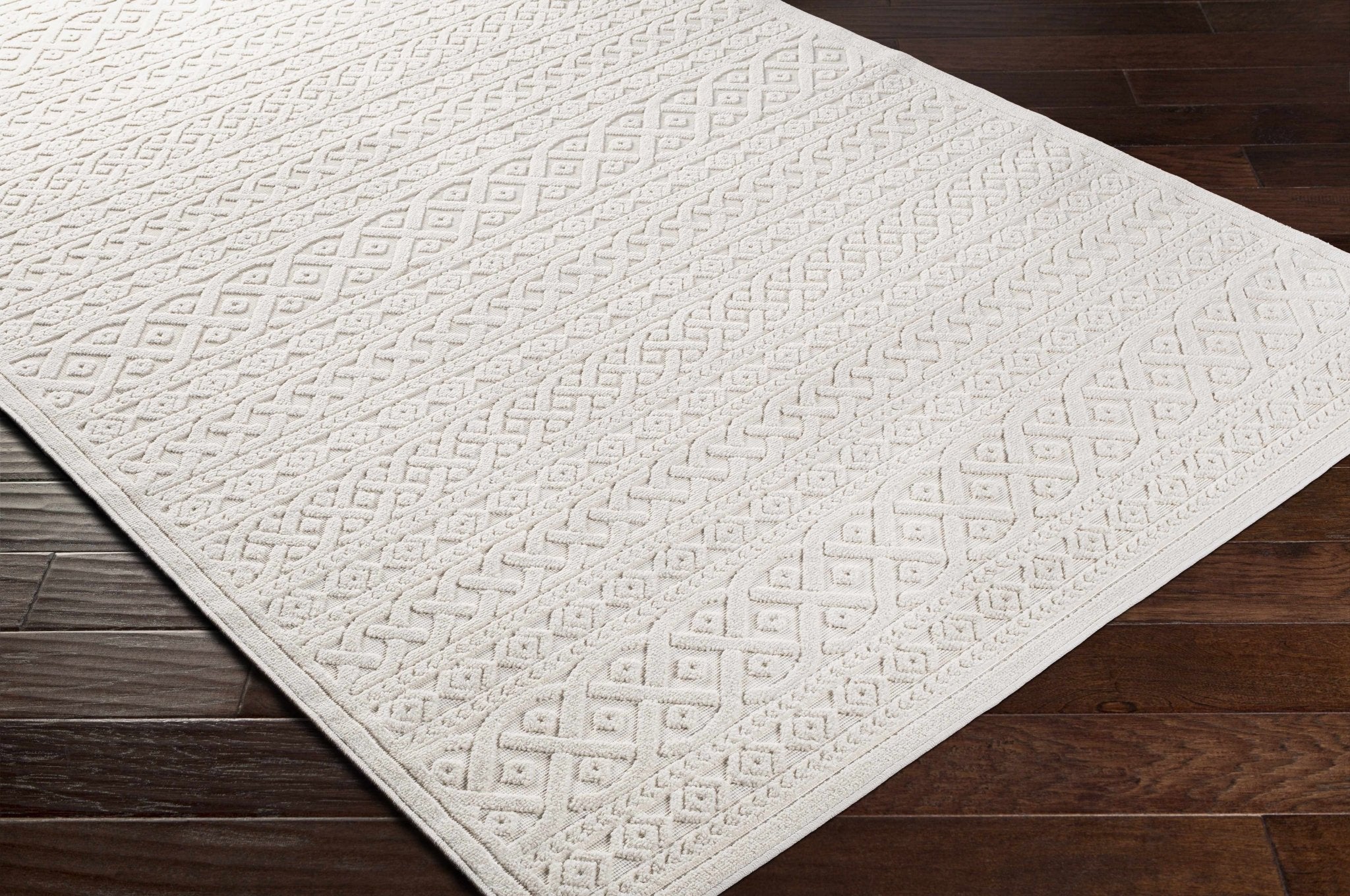 Modern Contemporary Beige Outdoor Safe High Low Pile Area Rug - Image 9