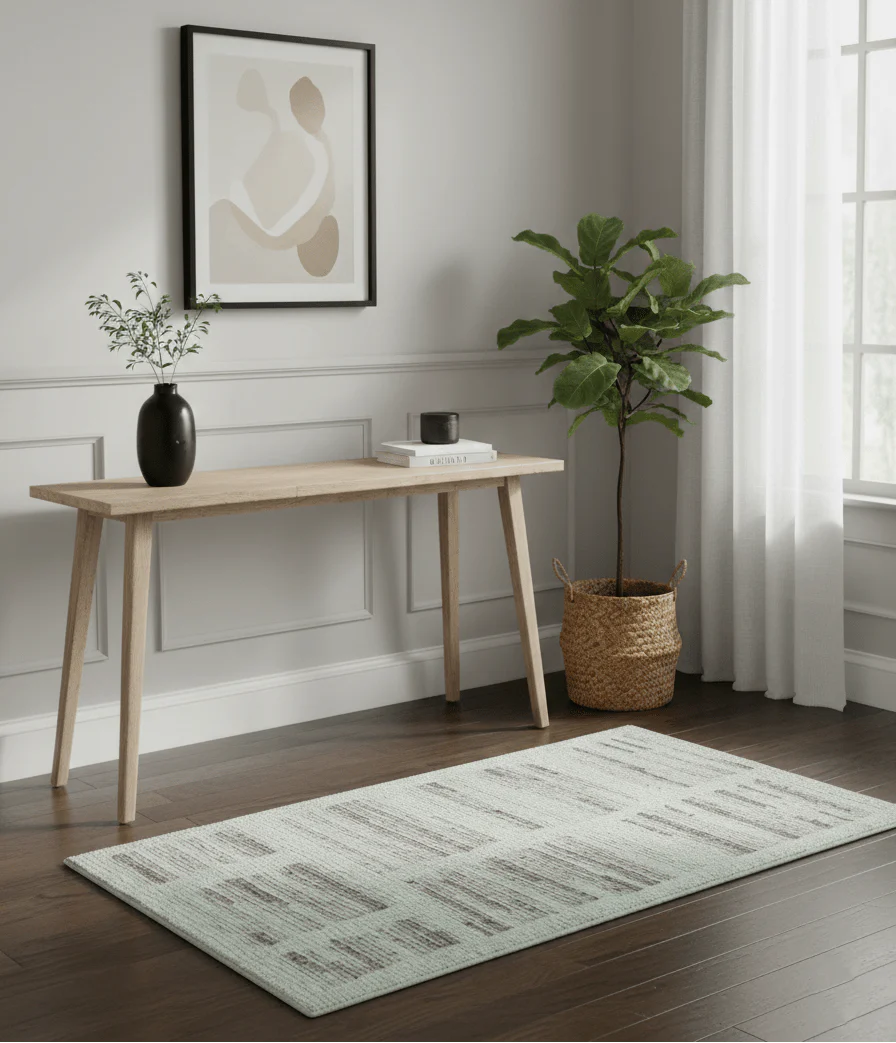 Modern Contemporary Beige Hand Knotted 2x3 Wool Area Rug - Image 2