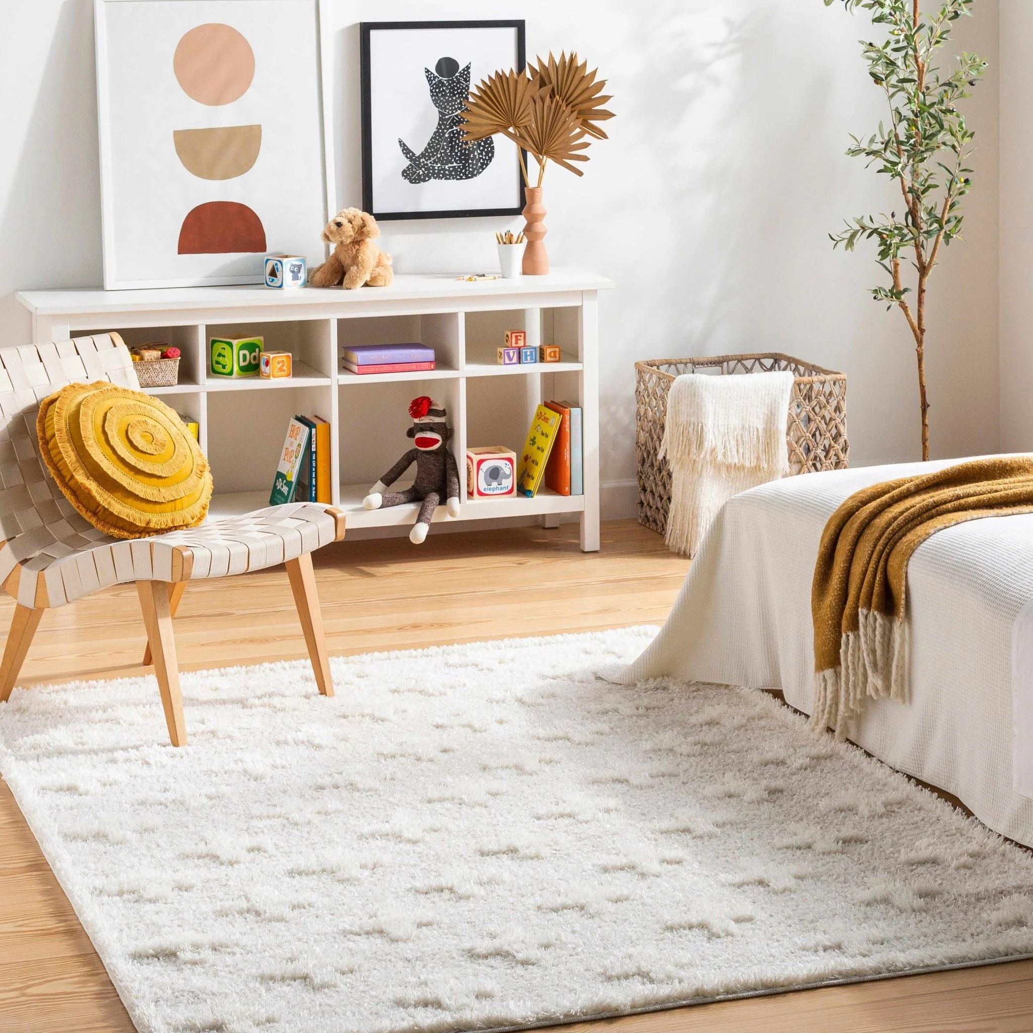Modern Contemporary Beige Geometric pattern Machine Woven Area Rug - Image 8