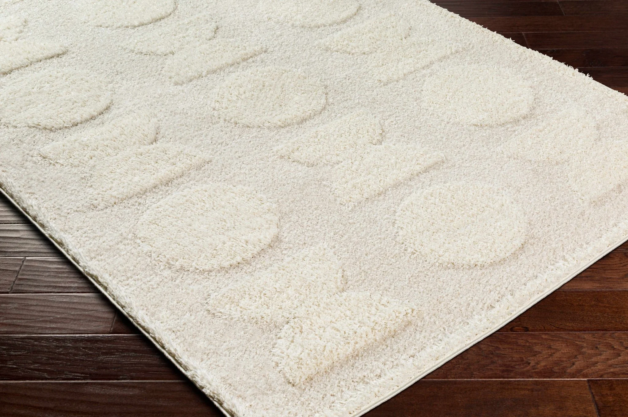 Modern Contemporary Ivory Machine Woven Area Rug - Image 3