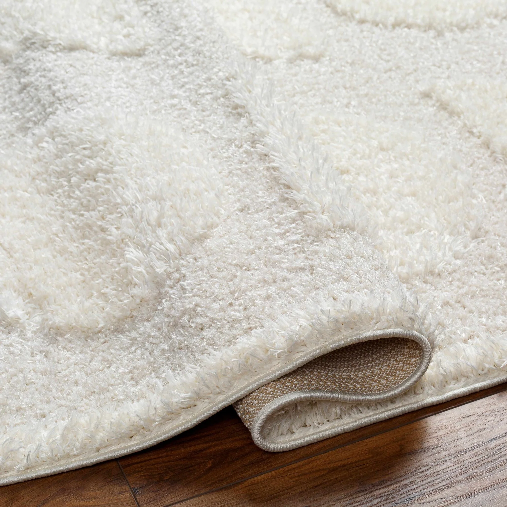 Modern Contemporary Ivory Machine Woven Area Rug - Image 4