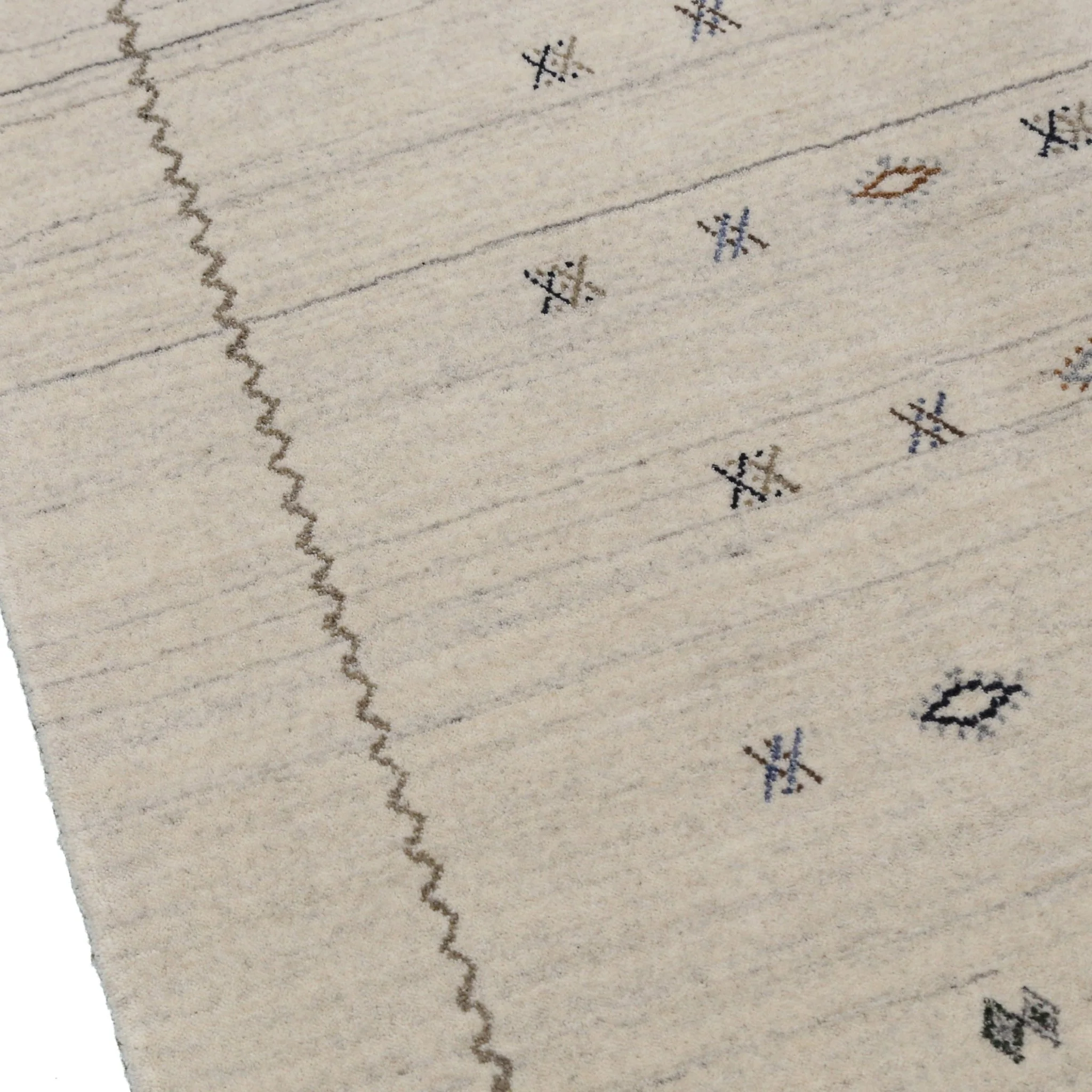 Modern Design Beige Hand Loomed Wool Area Rug - Image 4