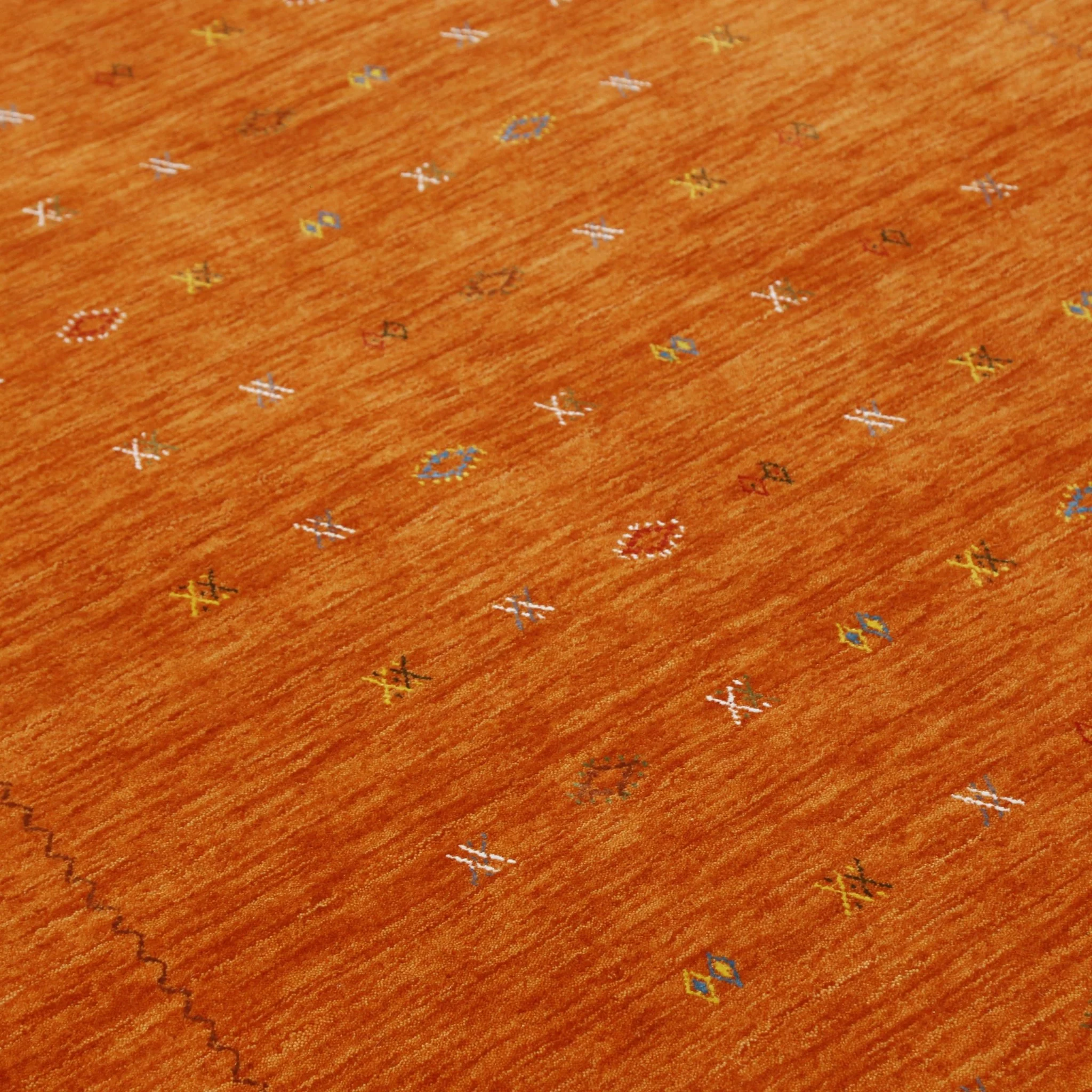 Modern Design Orange Hand Loomed Wool Area Rug - Image 10