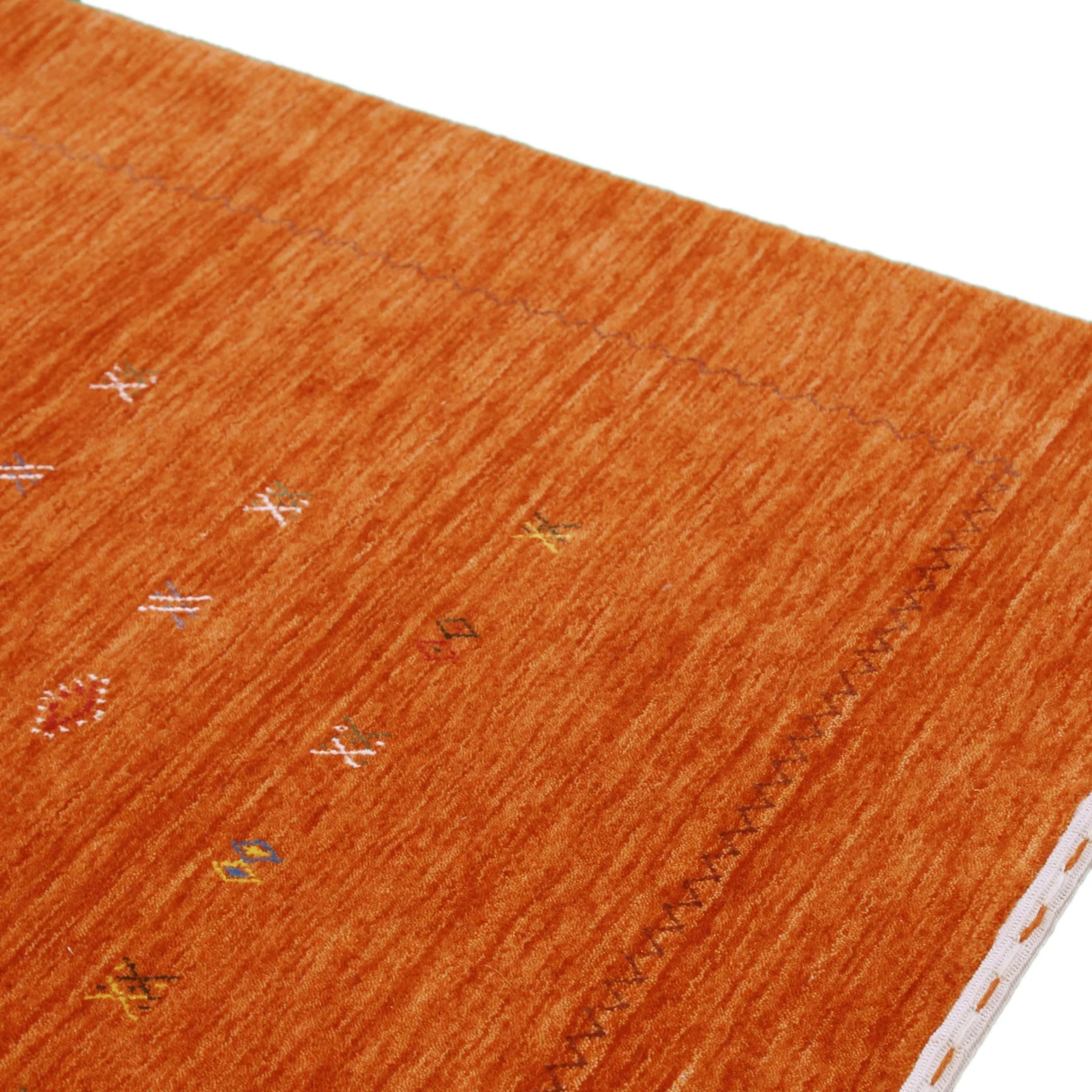 Modern Design Orange Hand Loomed Wool Area Rug - Image 4