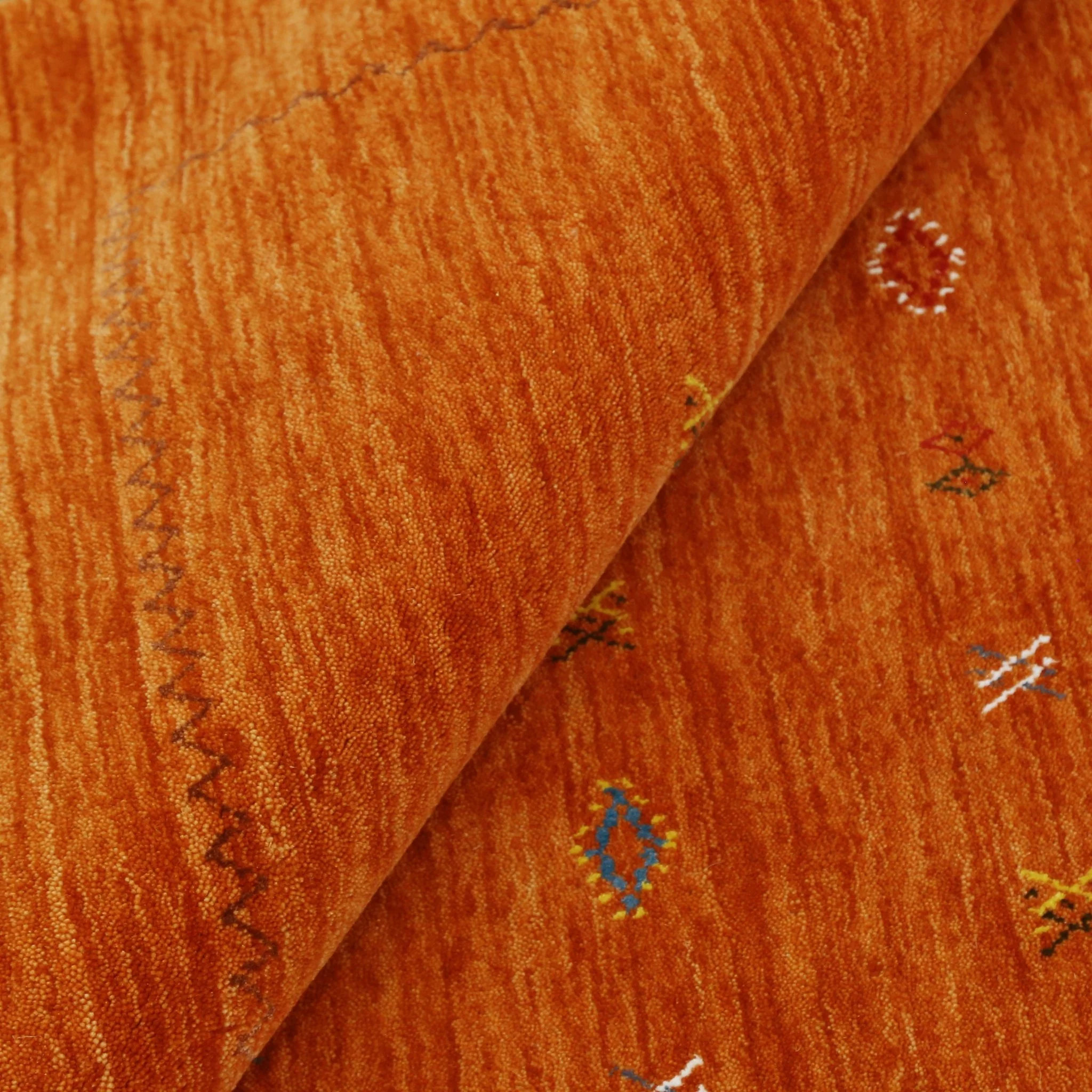 Modern Design Orange Hand Loomed Wool Area Rug - Image 5